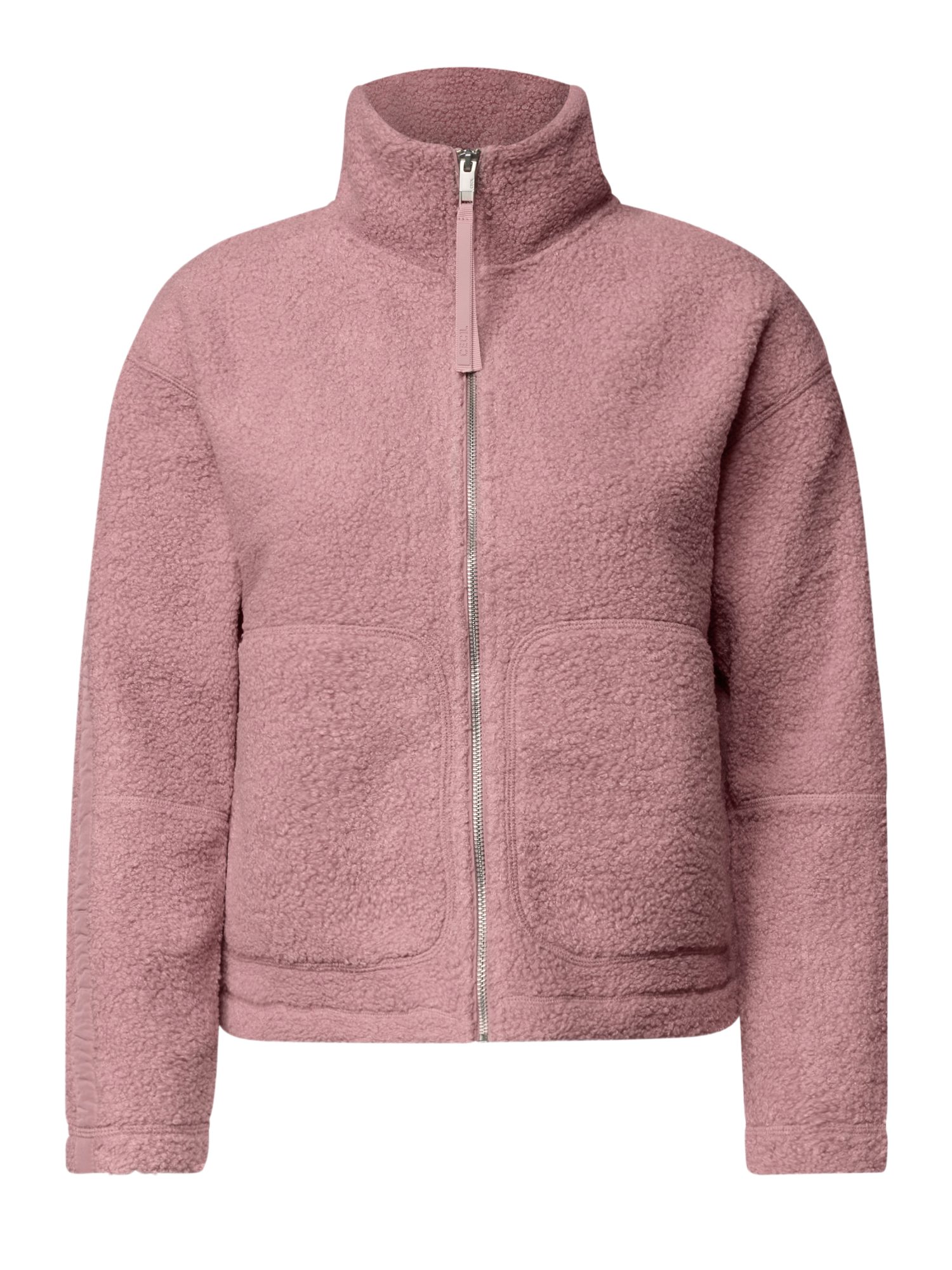 CECIL Strickjacke rosa,Outdoor,Polyester,Strukturiert,Stehkragen,Langarm,Regular Fit