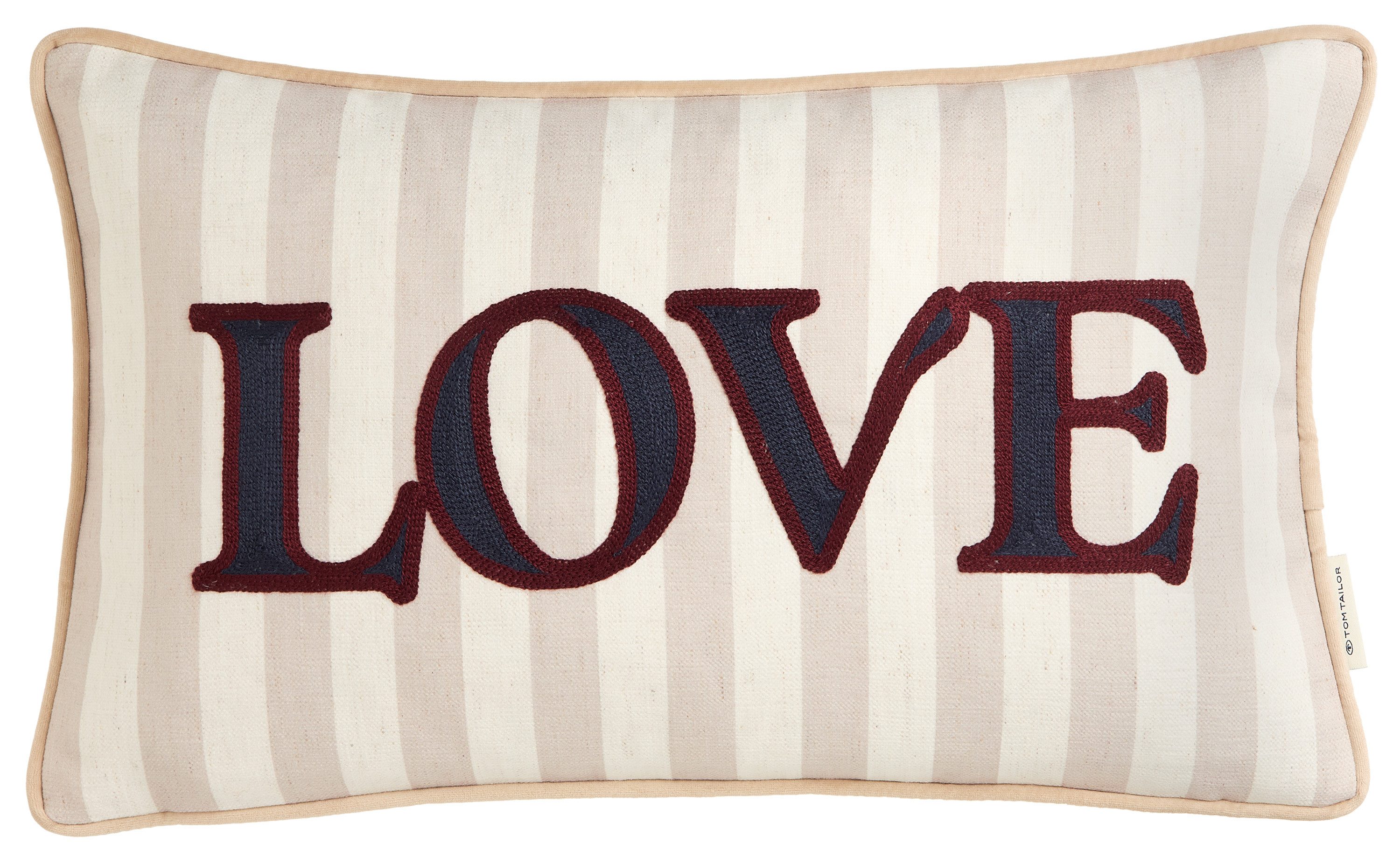 TOM TAILOR HOME Dekokissen Love, mit Leinenanteil