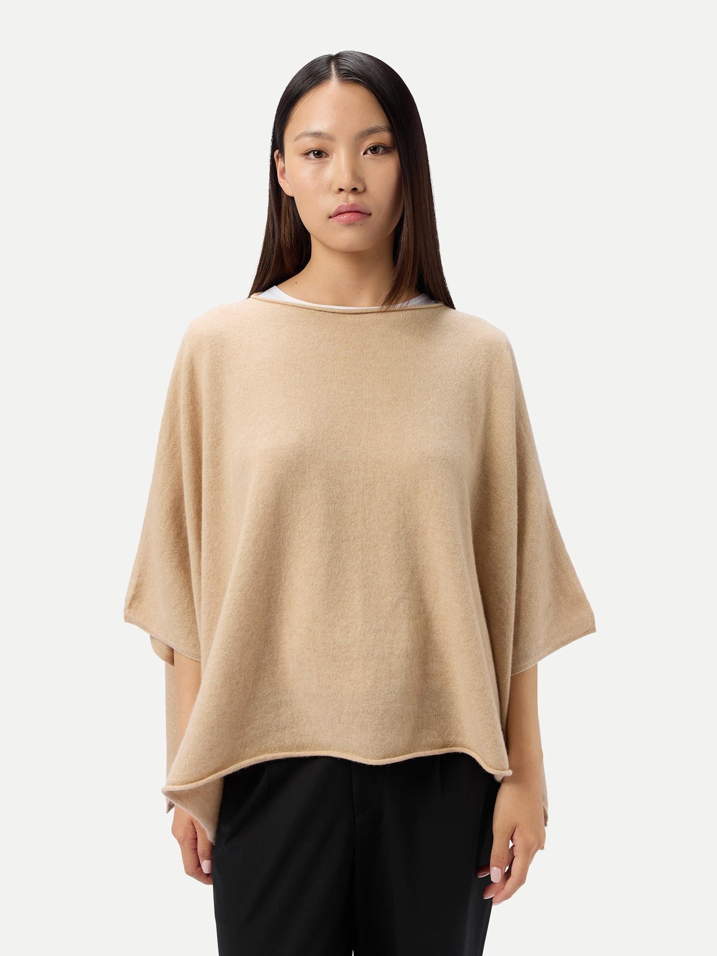 GOBI Cashmere Poncho Timeless Kaschmir-Poncho mit Bootsausschnitt