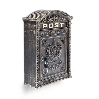 relaxdays Briefkasten Briefkasten Antik, Bronze