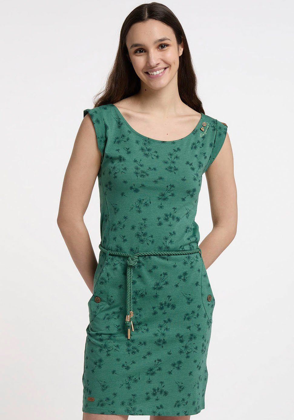 Ragwear Jerseykleid im TAGG green Allover-Print BLUETE 5023 floralen