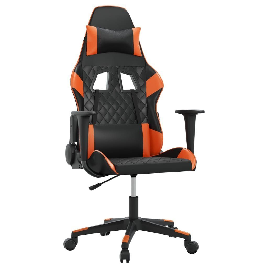 furnicato Gaming-Stuhl Schwarz Orange 64x60x(117-127) cm mit Kunstleder (1 St), Verstellbarer Spielstuhl mit Liegefunktion und 360-Grad-Drehfunktion
