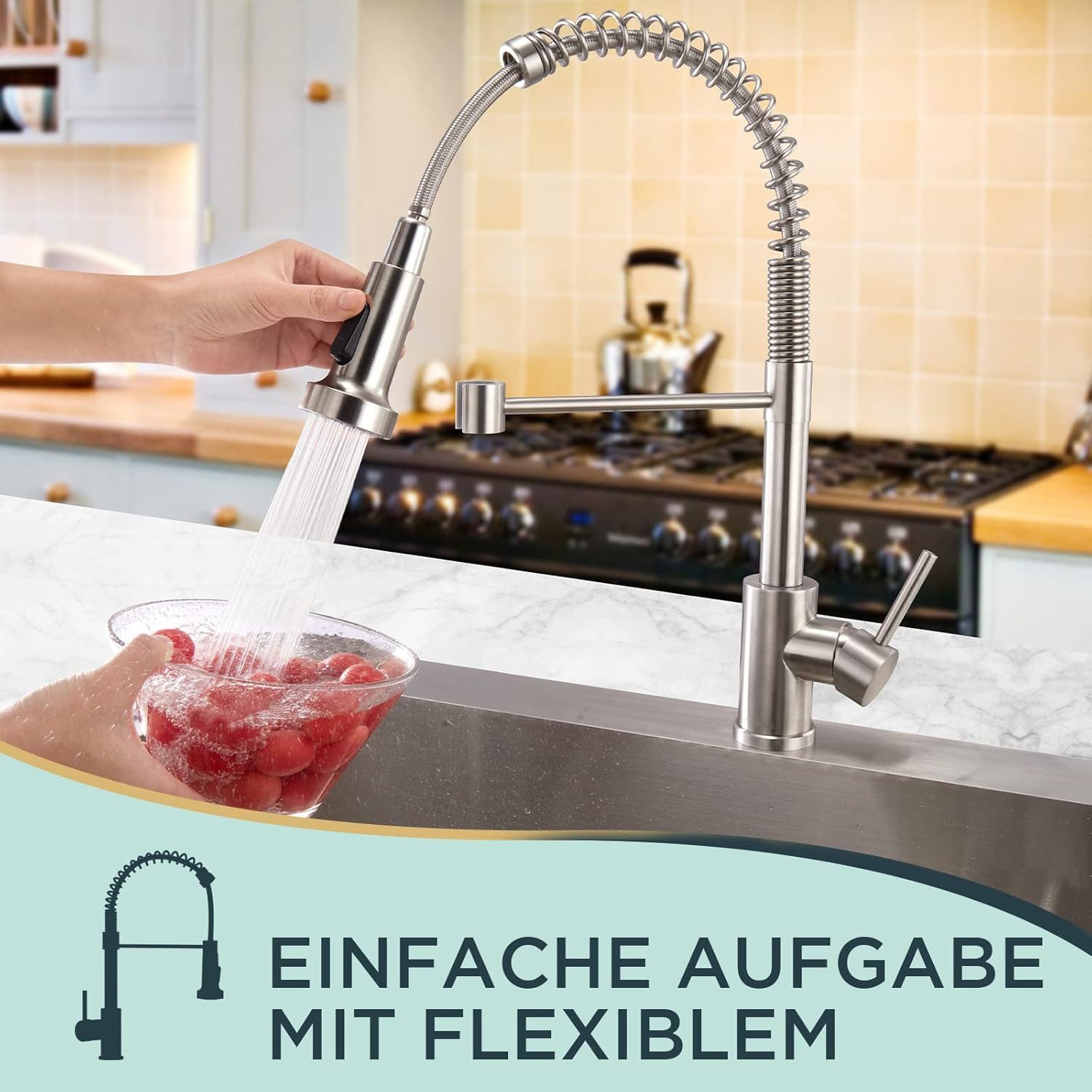 NUODWELL Spültischarmatur Wasserhahn Küche, Hoher Bogen günstig online kaufen