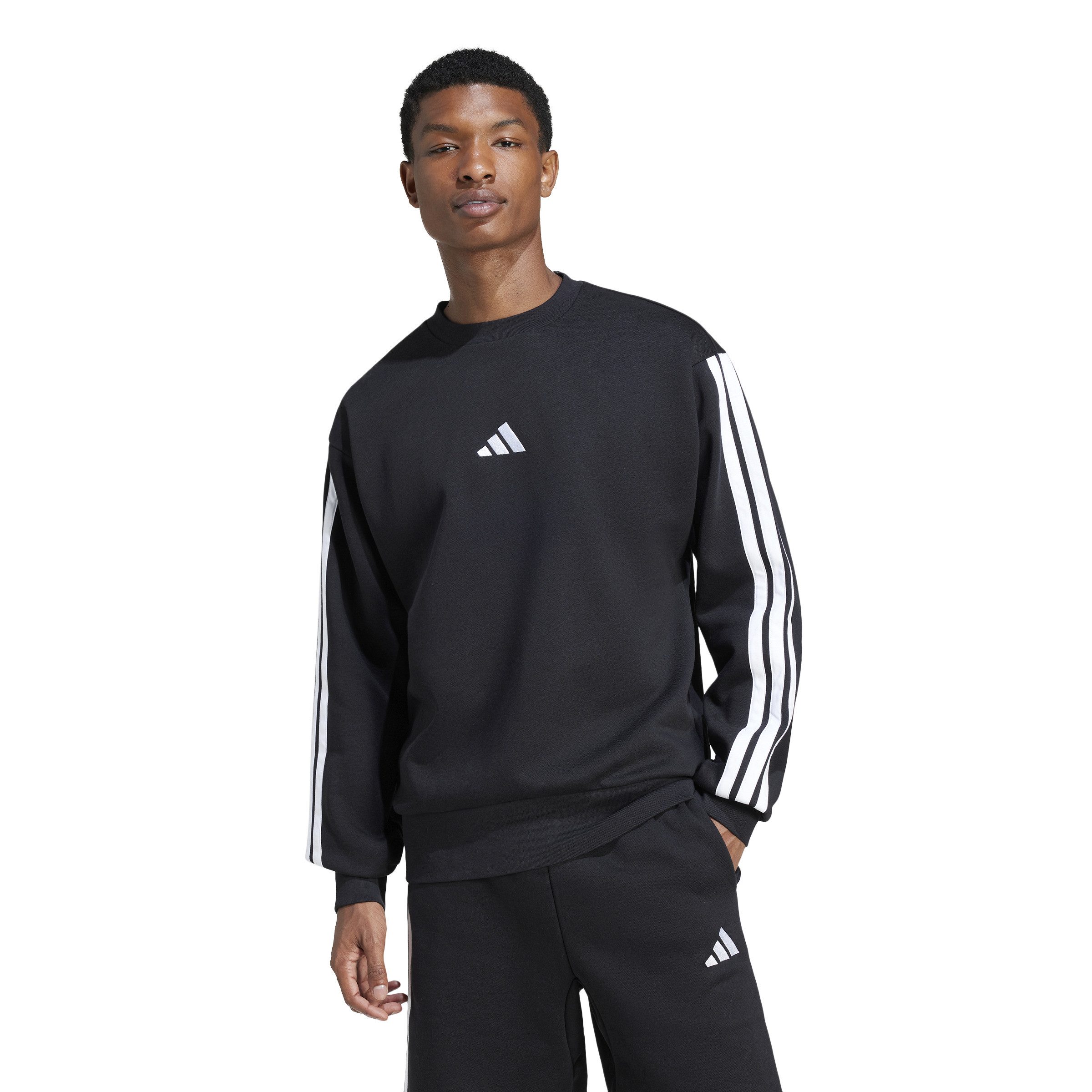 adidas Sportswear Sweatshirt M 3S FL SWT BLACK/WHITE günstig online kaufen