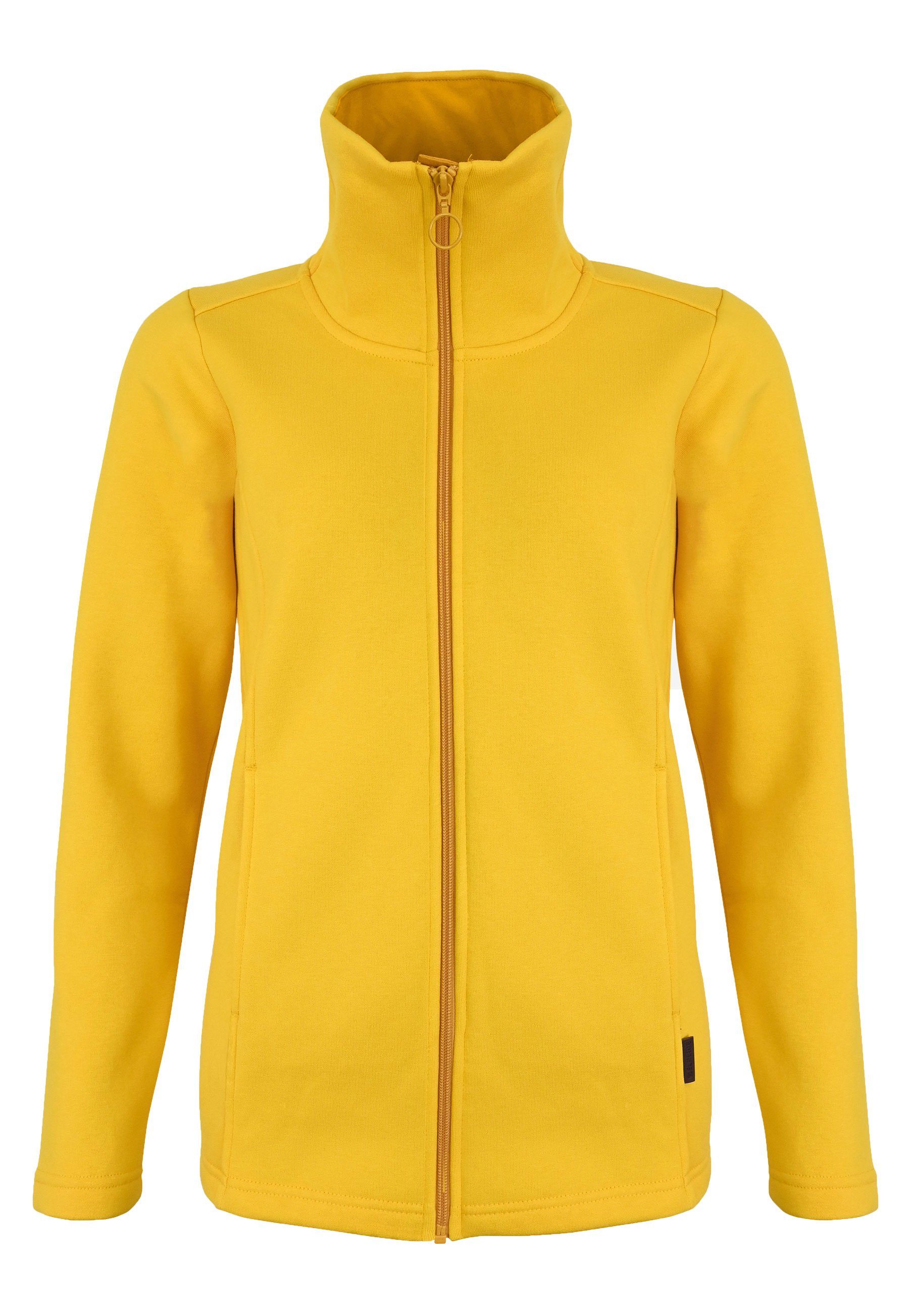 Elkline Strickfleecejacke Orchid voluminösem Kragen lemon