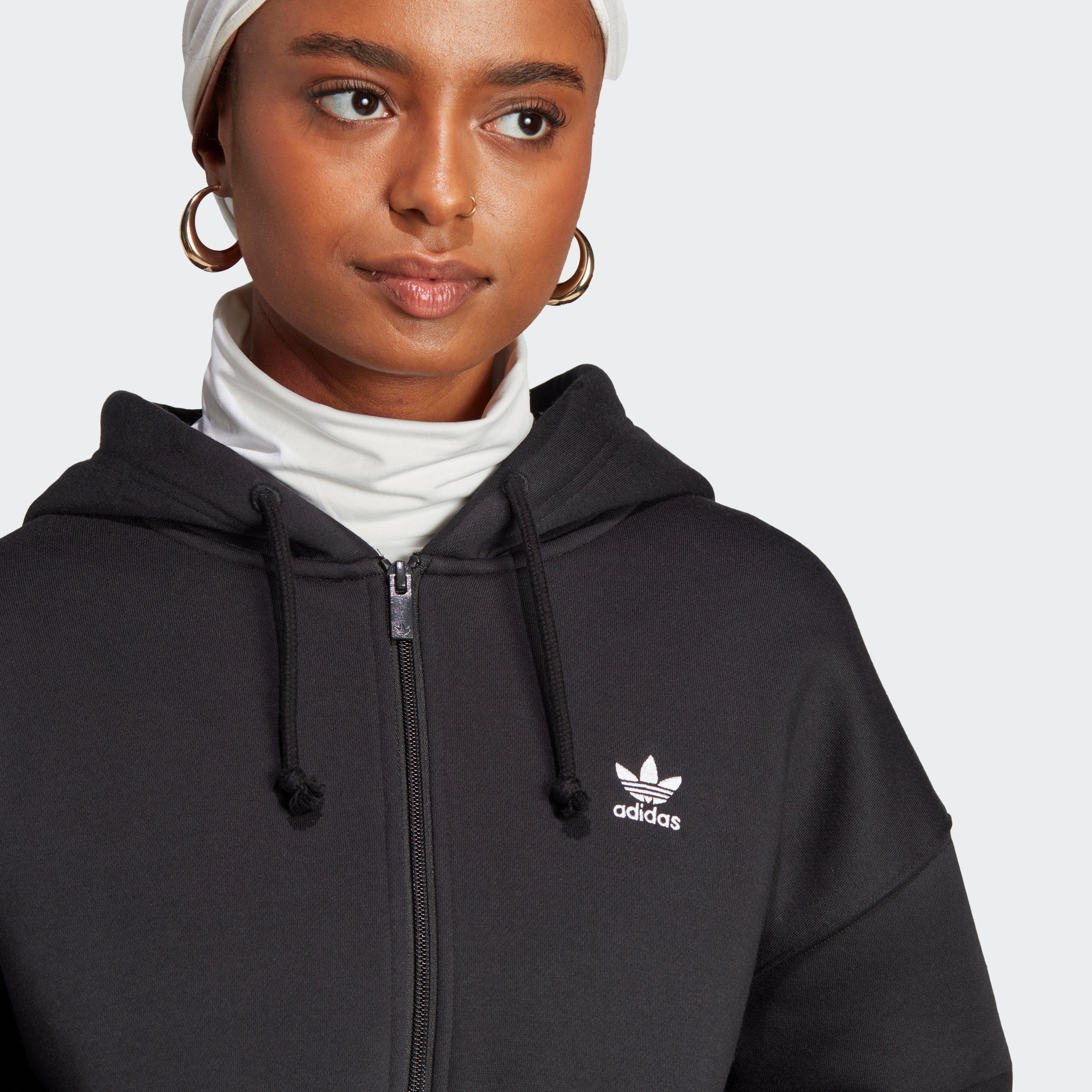FULL adidas ZIP FLEECE Originals BLACK Sweatshirt