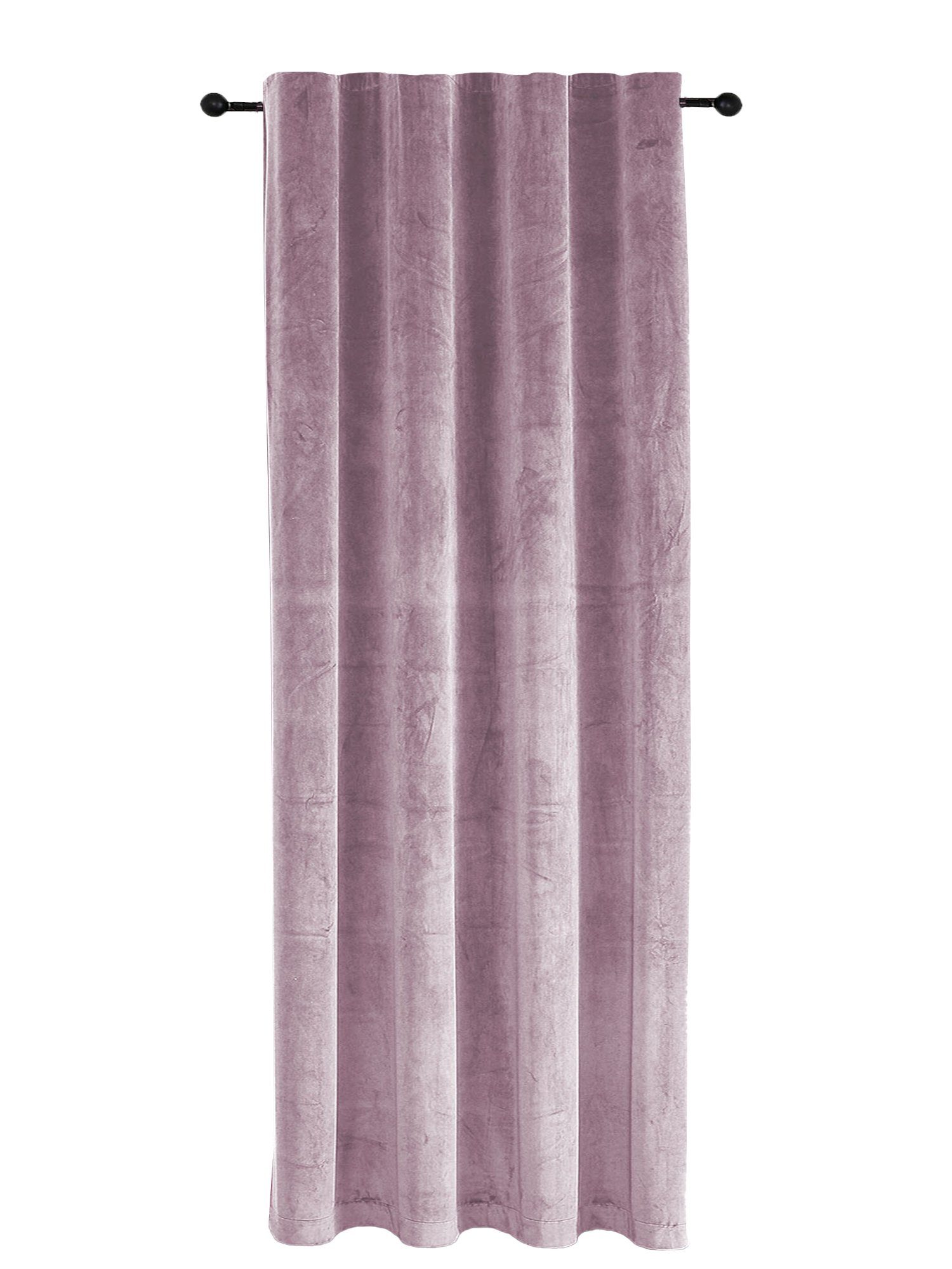 Gardine Vorhang Kräuselband Verdunkelung 140x245 cm Samt weich blickdicht, Haus und Deko, Kräuselband (1 St), Polyester Altrosa