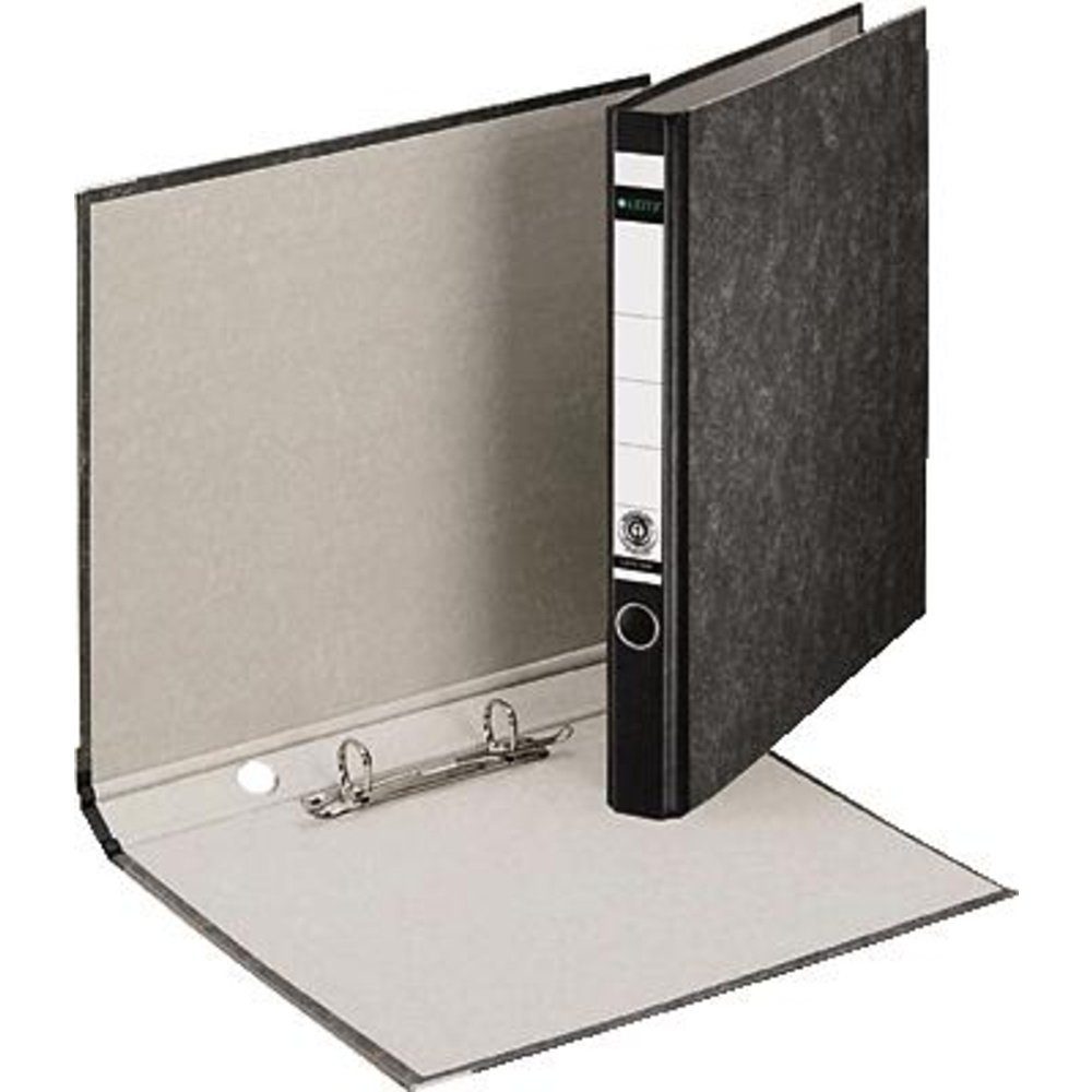 LEITZ Wolkenmarmor-Ringordner, 2 D-Ring-Mechanik, schwarz