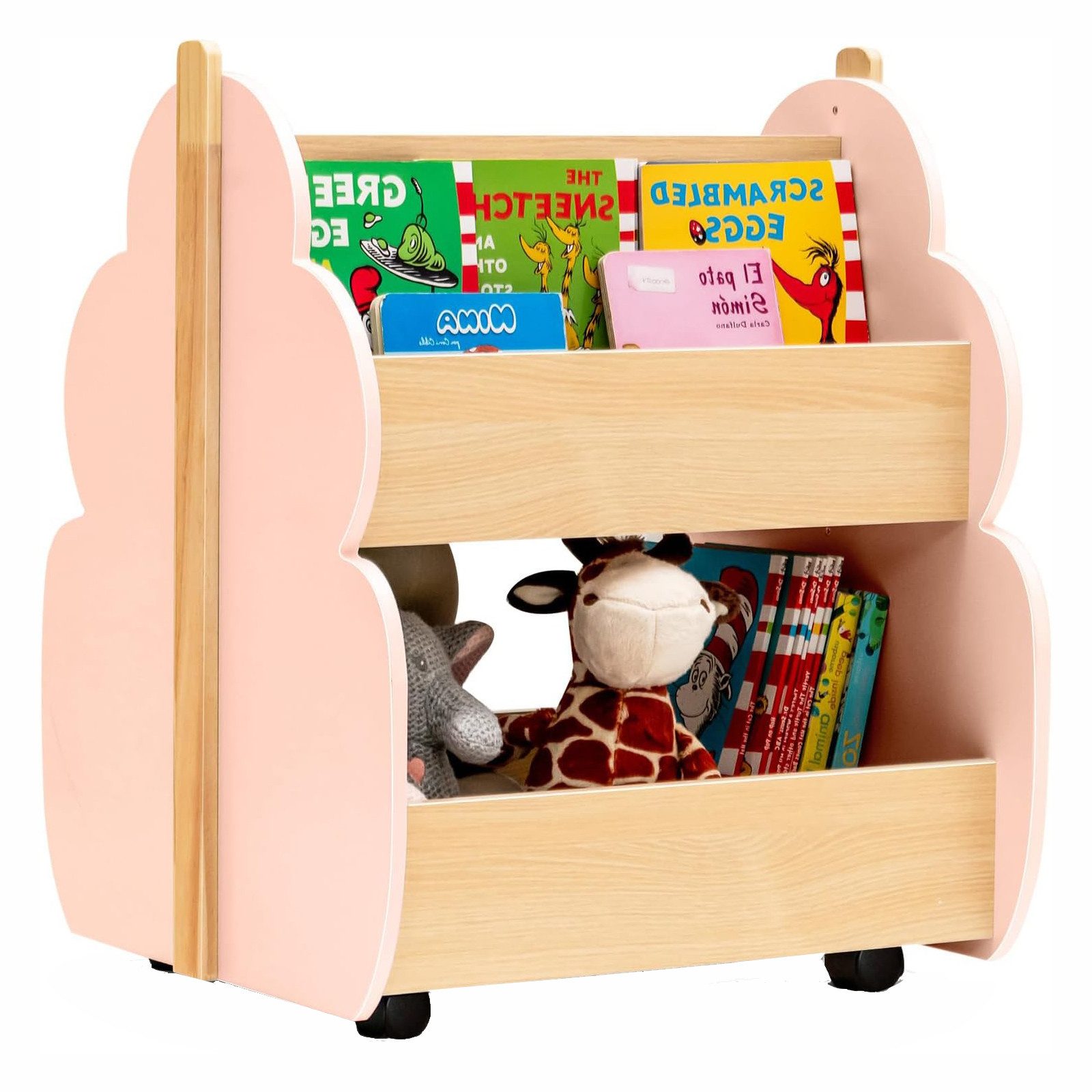 KOMFOTTEU Bücherregal Kinder, 2-stufiges Spielzeugregal