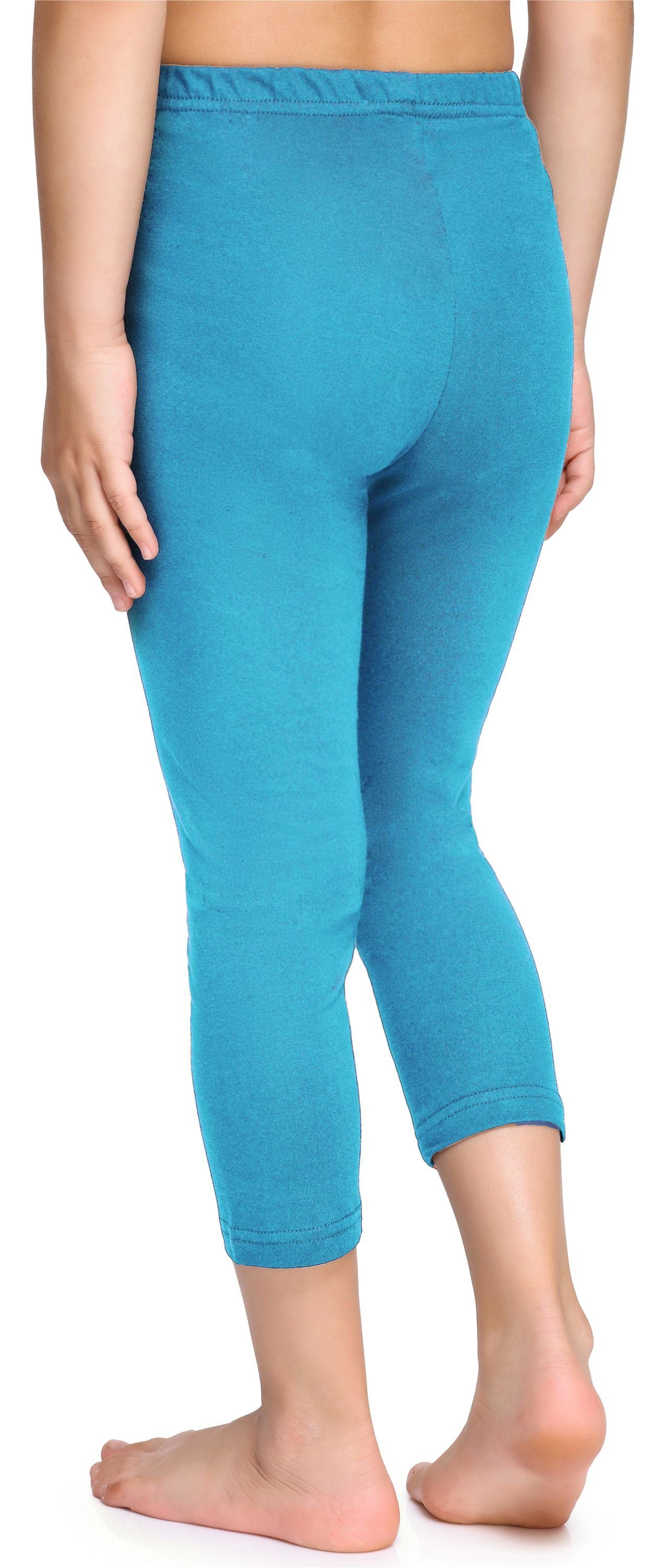 Dunkeltürkis Leggings Leggings Baumwolle Merry aus MS10-226 Mädchen (1-tlg) elastischer Style Capri 3/4 Bund