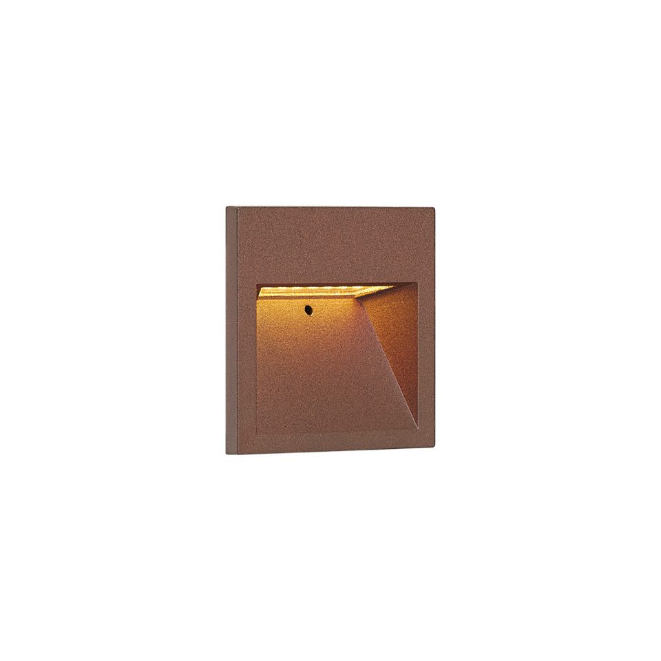 Qazqa LED Einbaustrahler Gem, LED fest integriert, Extra-Warmweiß, QAZQA Außen Einbau­leuchte, integrated, Rostbraun, Aluminium, Modern