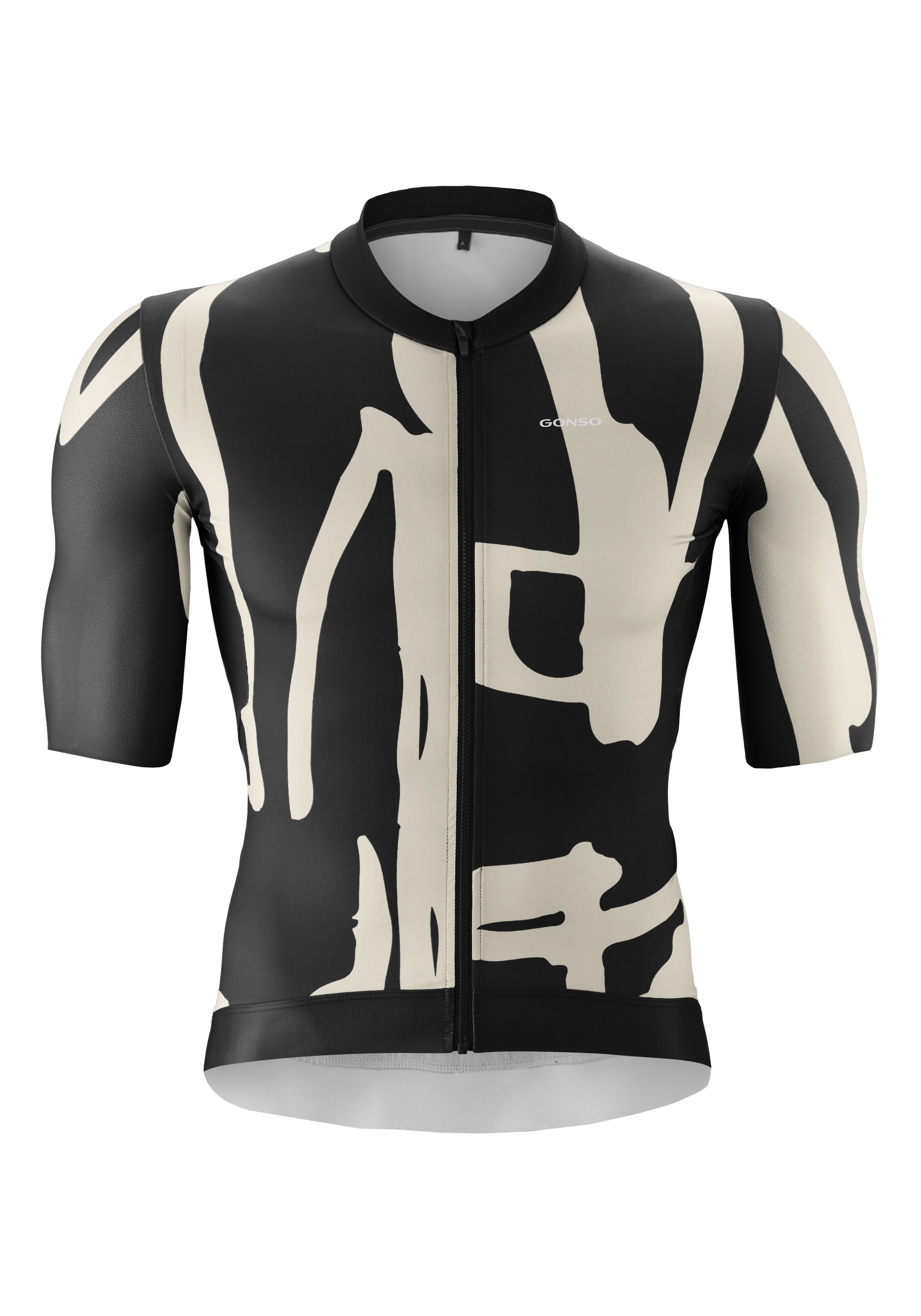 Gonso Radtrikot Road Jersey Print M Herren Fahrradtrikot, modernes Trikot mit 3-teiliger Rückentasche