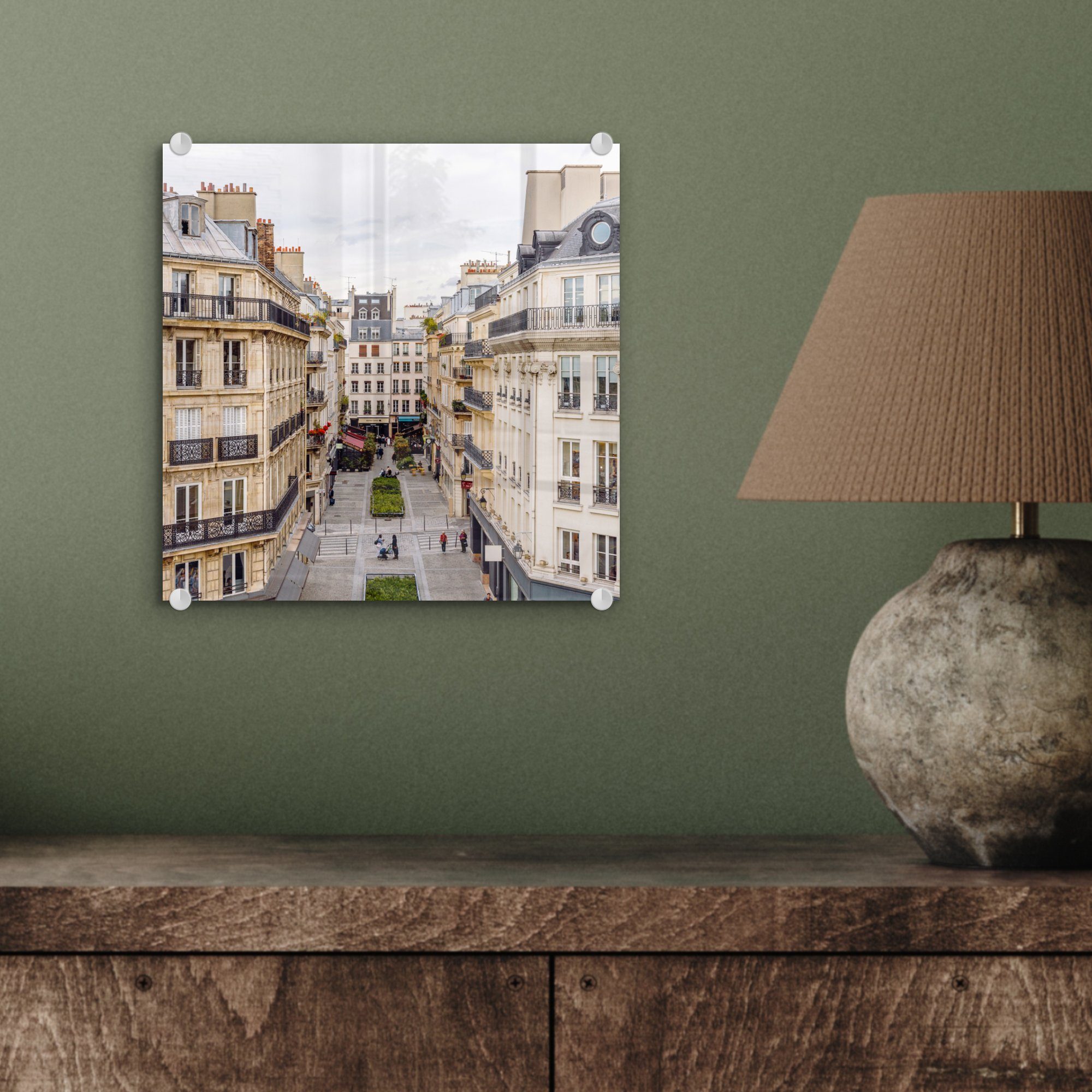 - Wohnungen - Glas Paris, MuchoWow in Bilder Acrylglasbild St), Wandbild Foto Glasbilder auf Wanddekoration (1 - auf Glas