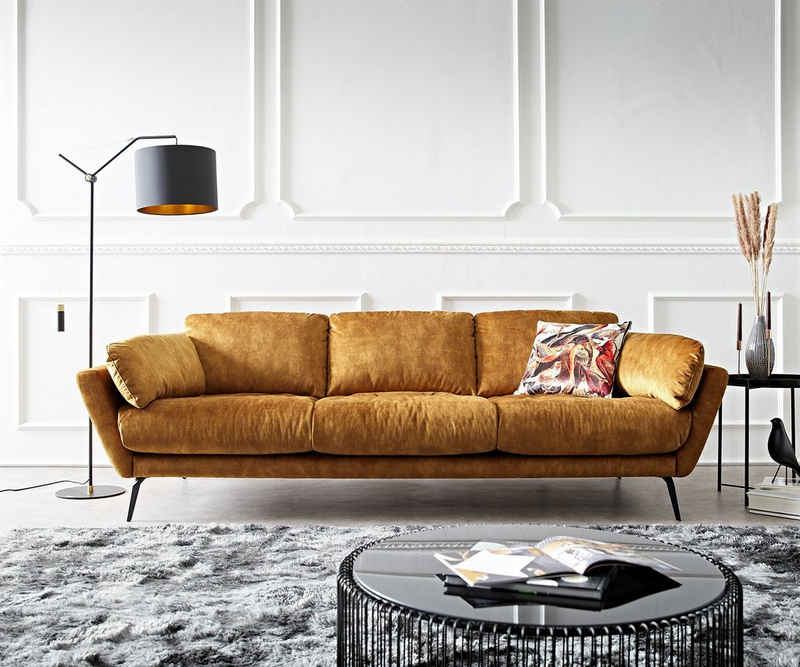 DELIFE Big-Sofa »Softy«, Ocker 255x115 cm geschwungene Armlehne Bigsofa by W. Schillig