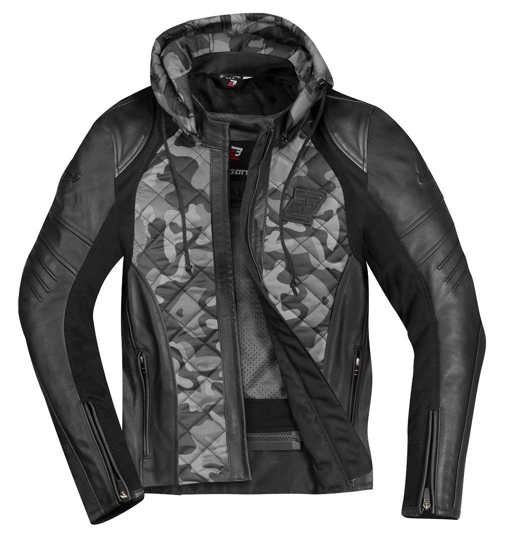 Bogotto Motorradjacke Radic Grey/Camouflage Motorrad Leder-/Textiljacke