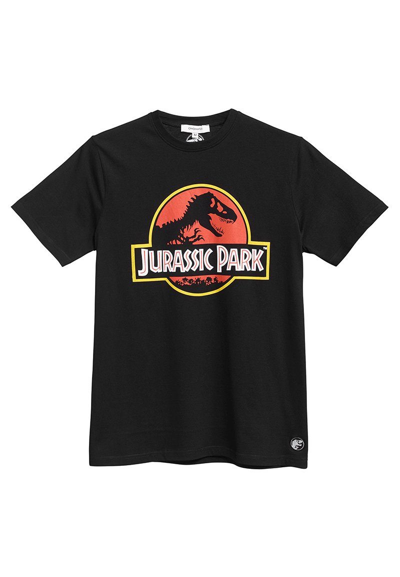 ONOMATO! T-Shirt Jurassic Park Herren T-Shirt Schwarz Retro Dinosaurier T-Rex