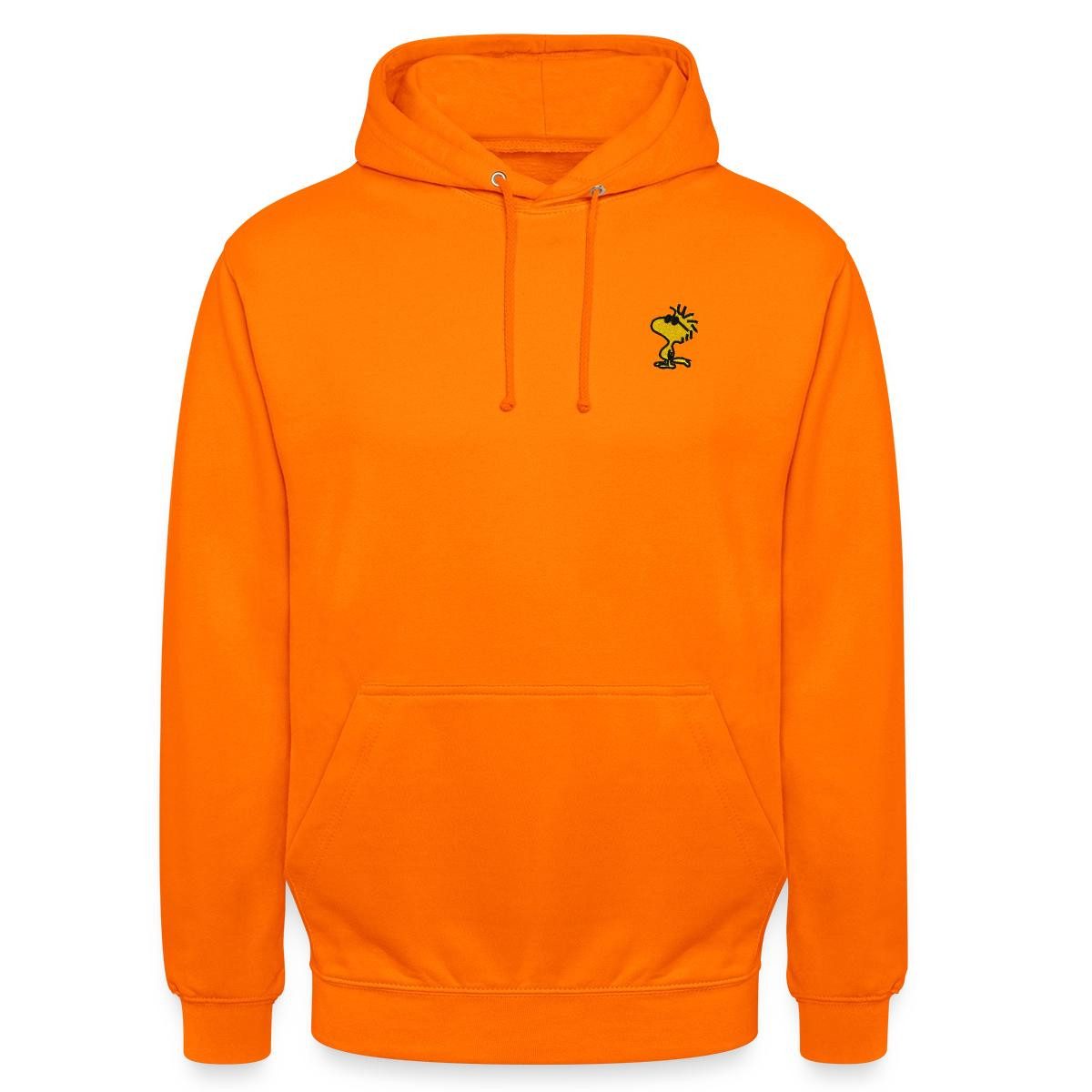 Spreadshirt Hoodie Peanuts Woodstock Sonnenbrille Stick Unisex Hoodie (1-tlg) Unisex-Schnitt: Sitzt bei Männern körpernah, bei Frauen weit