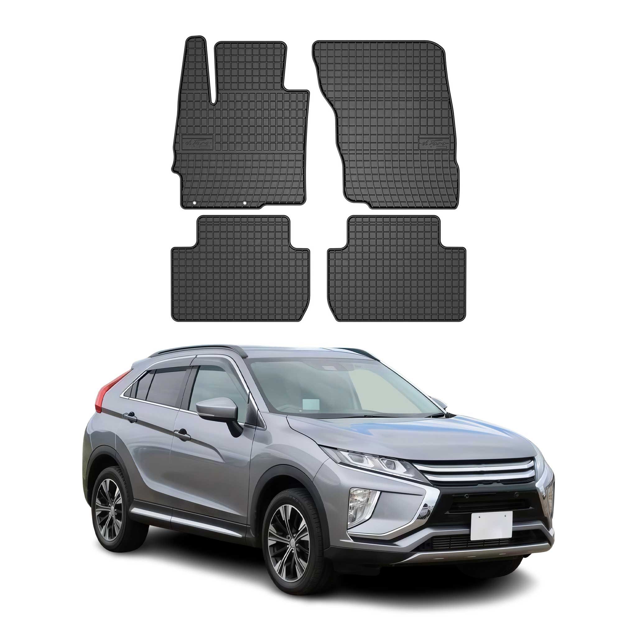 OMAC Auto-Fußmatten 2018-2025 Mitsubishi Eclipse Cross Fußmatten Gummi Schwarz 4 tlg (4 St), für Mitsubishi Eclipse Cross 2018-2025 Mitsubishi Eclipse Cross 2018-2025, Antirutsch,Wasserfest,Einfache Installation
