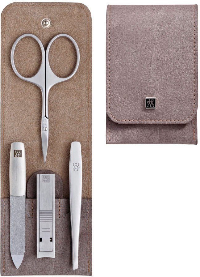 Zwilling Maniküre-Etui TWINOX DRUCKKNOPF-ETUI TAUPE, 4 tlg. | Nageletuis