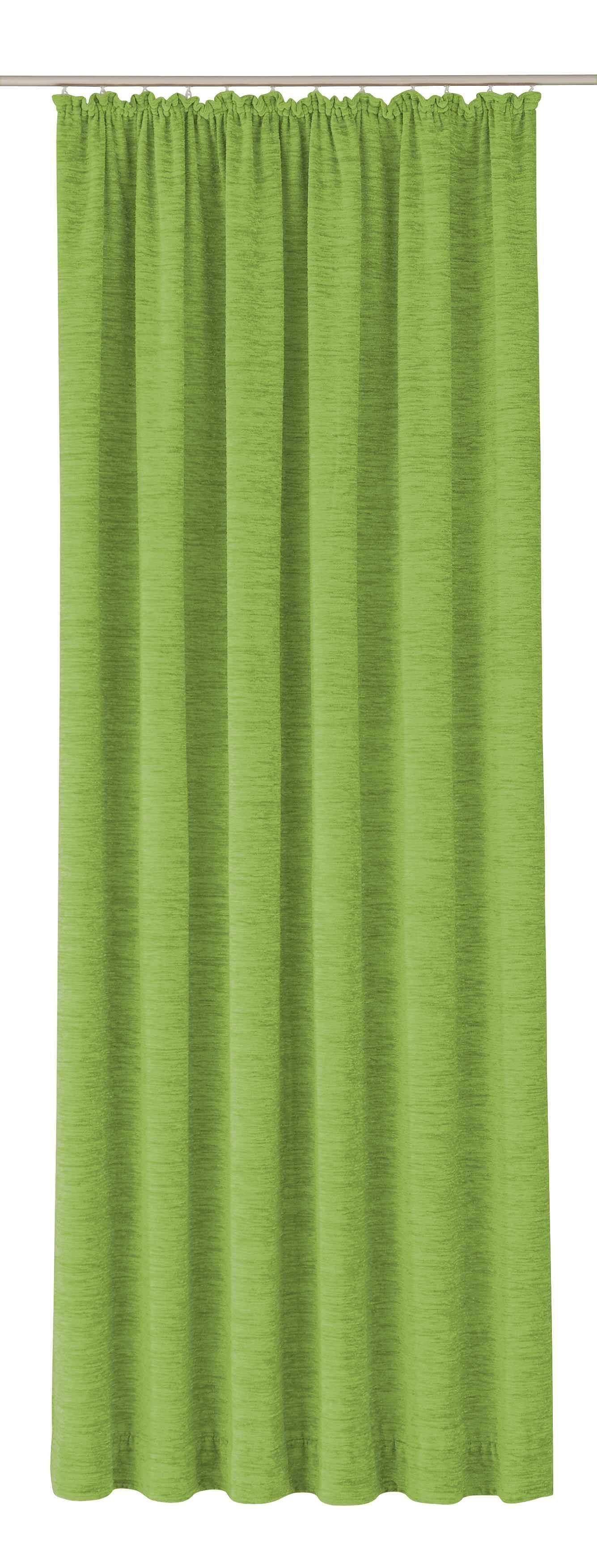 apfelgrün Vorhang (1 St), Chenille Kräuselband Wirth, blickdicht, B-Holmsund,