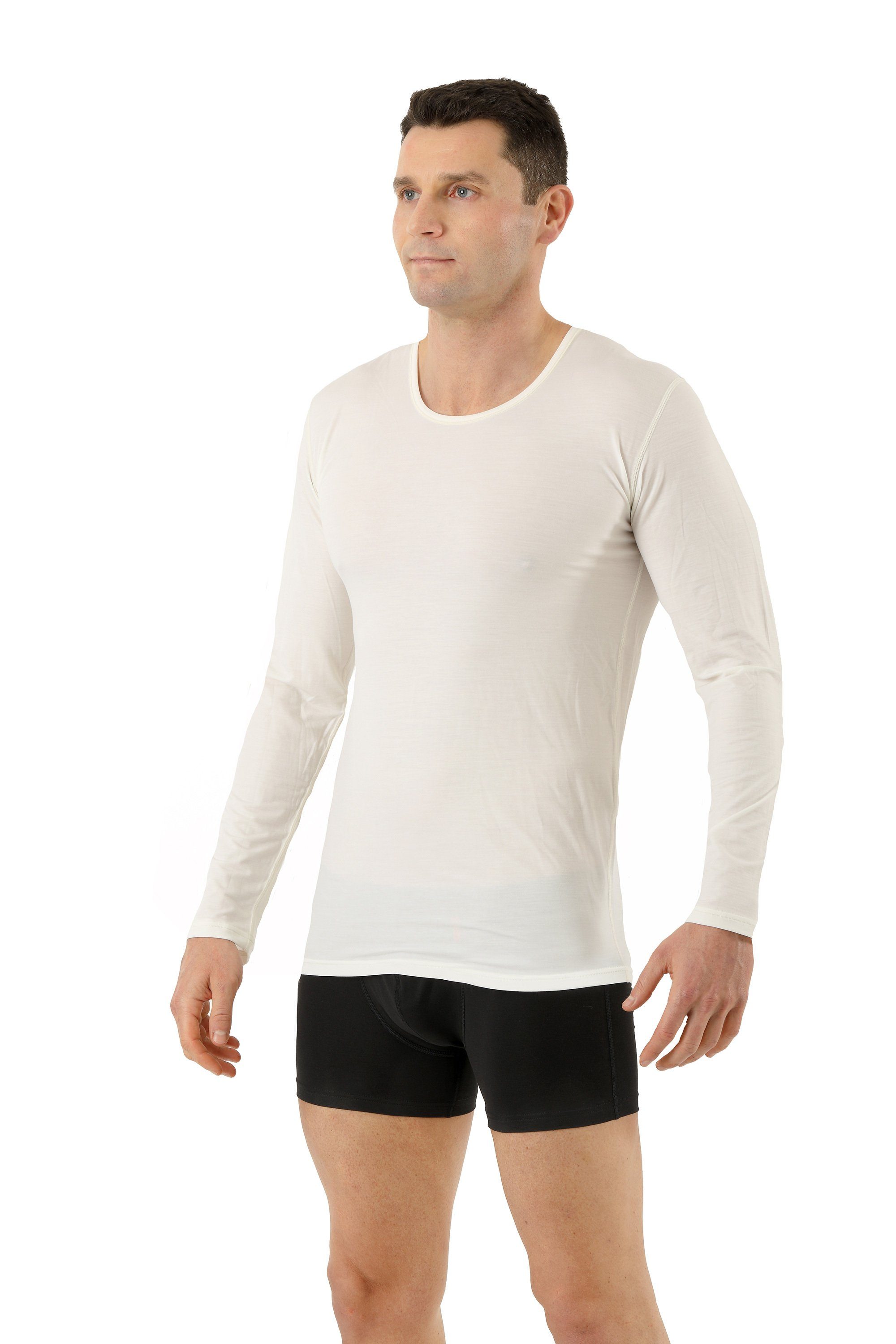 Unterhemd Funktion Wollshirt Tencel Rundhals langarm