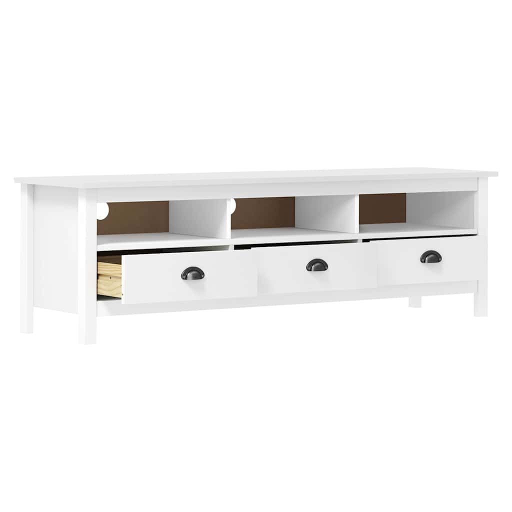 vidaXL TV-Schrank TV-Schrank Hill Weiß 158x40x47 cm Massivholz Kiefer (1-St)