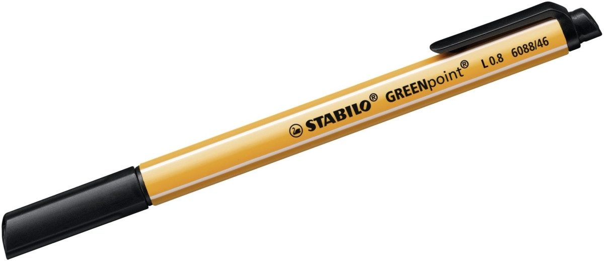 STABILO Filzstift Faserschreiber GreenPoint schwarz