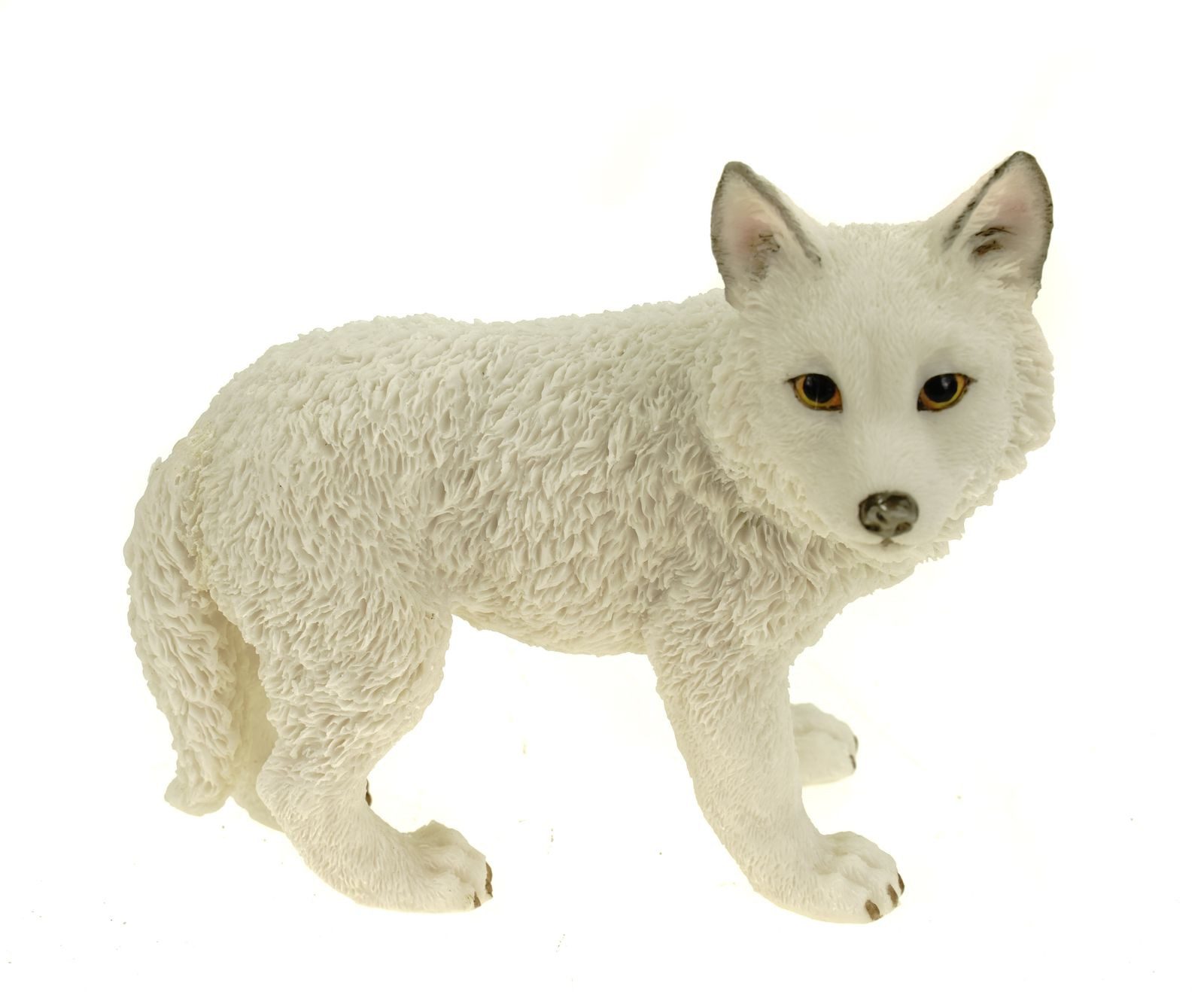 Dekofigur Vogler Figur Polarwolf Welpe stehend 13 cm Wolf Tierfigur weiß