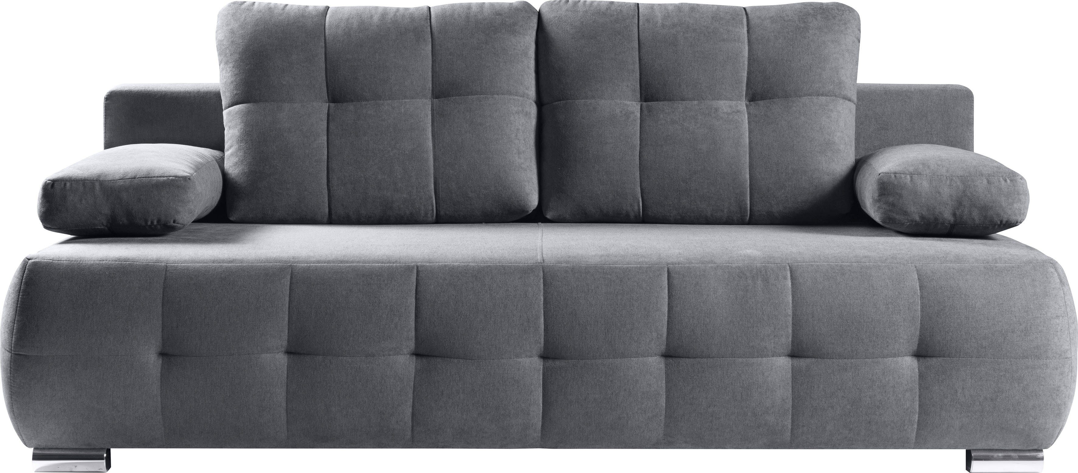 Schlafcouch und Indigo, Schlafsofa Bettkasten 2-Sitzer WERK2 grau Federkern Sofa grau | | grau mit &