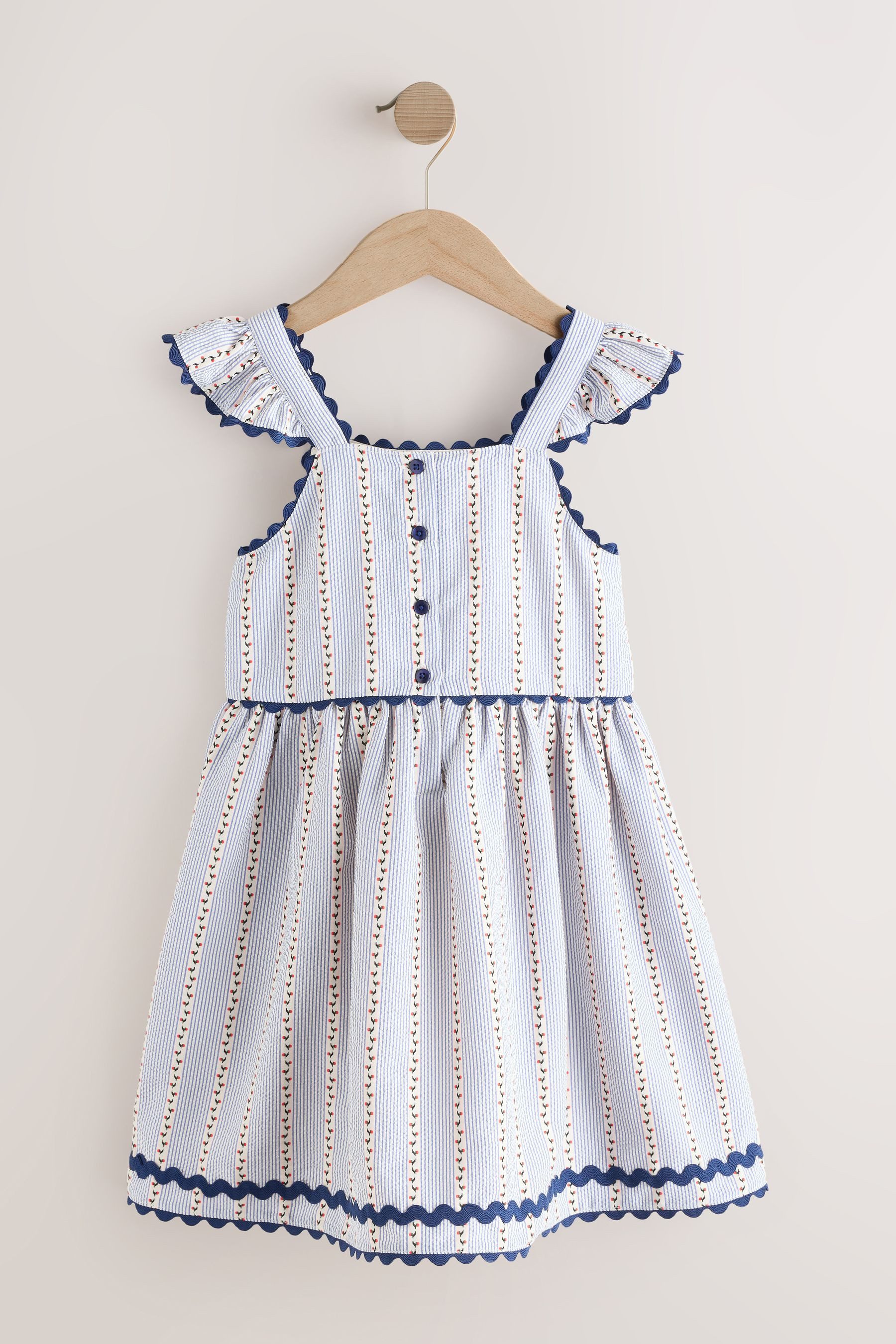 Next Sommerkleid Gestreiftes Rüschenkleid (1-tlg)