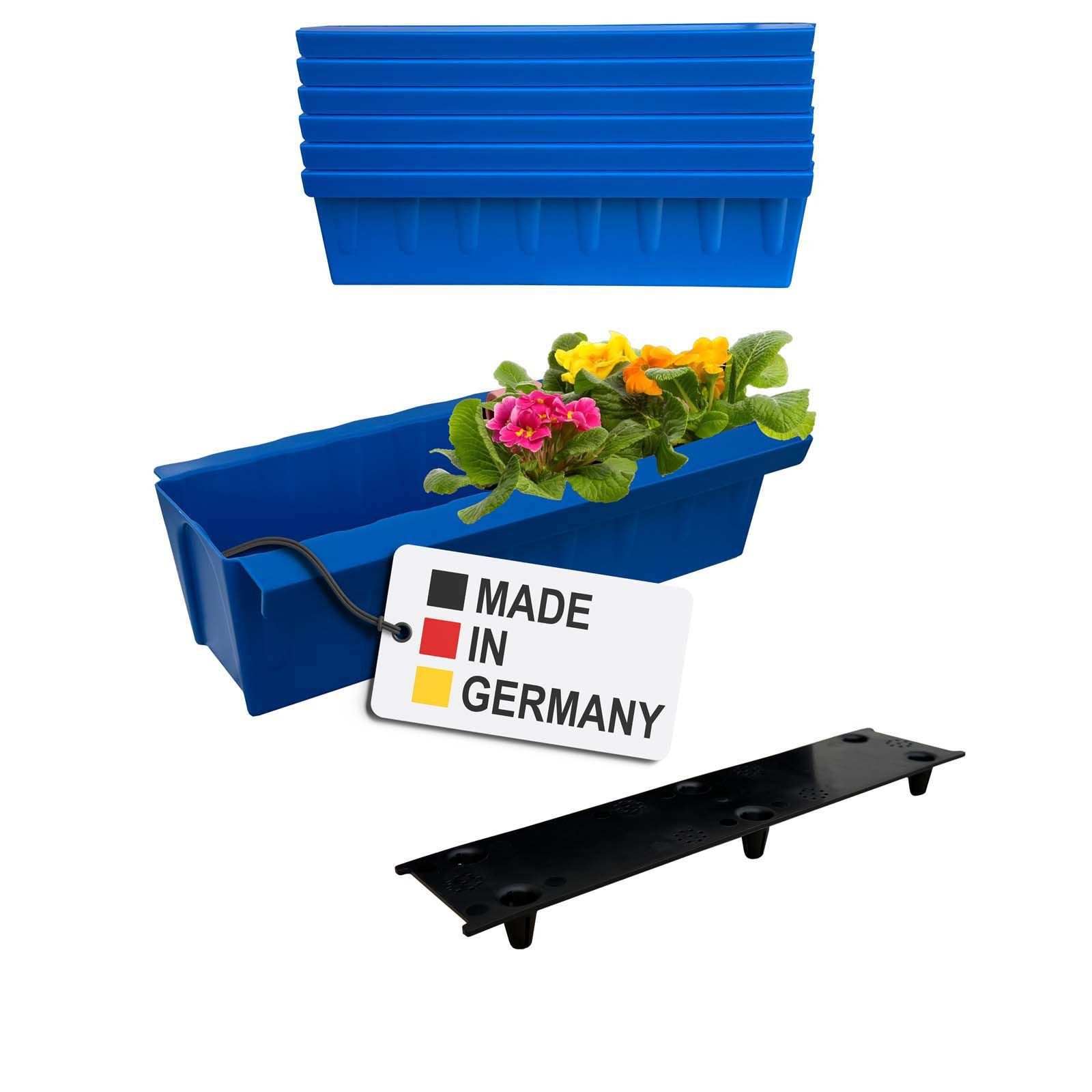 BURI Blumenkasten Europaletten Blumenkasten Blau 6 Stück zum Anhängen Pflanzkasten