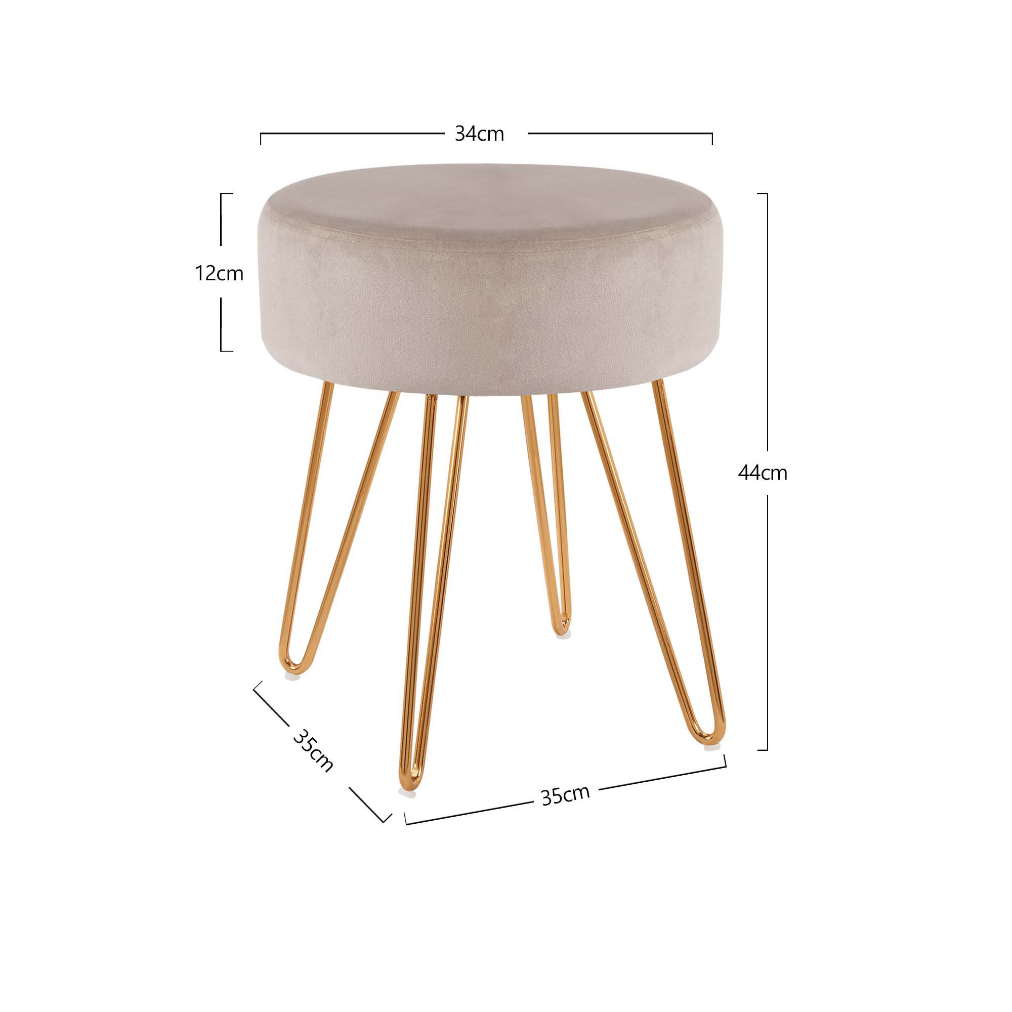 Duhome Hocker (9111), Sitzhocker Rund Hocker Samt oder Stoff Lederoptik Sch günstig online kaufen