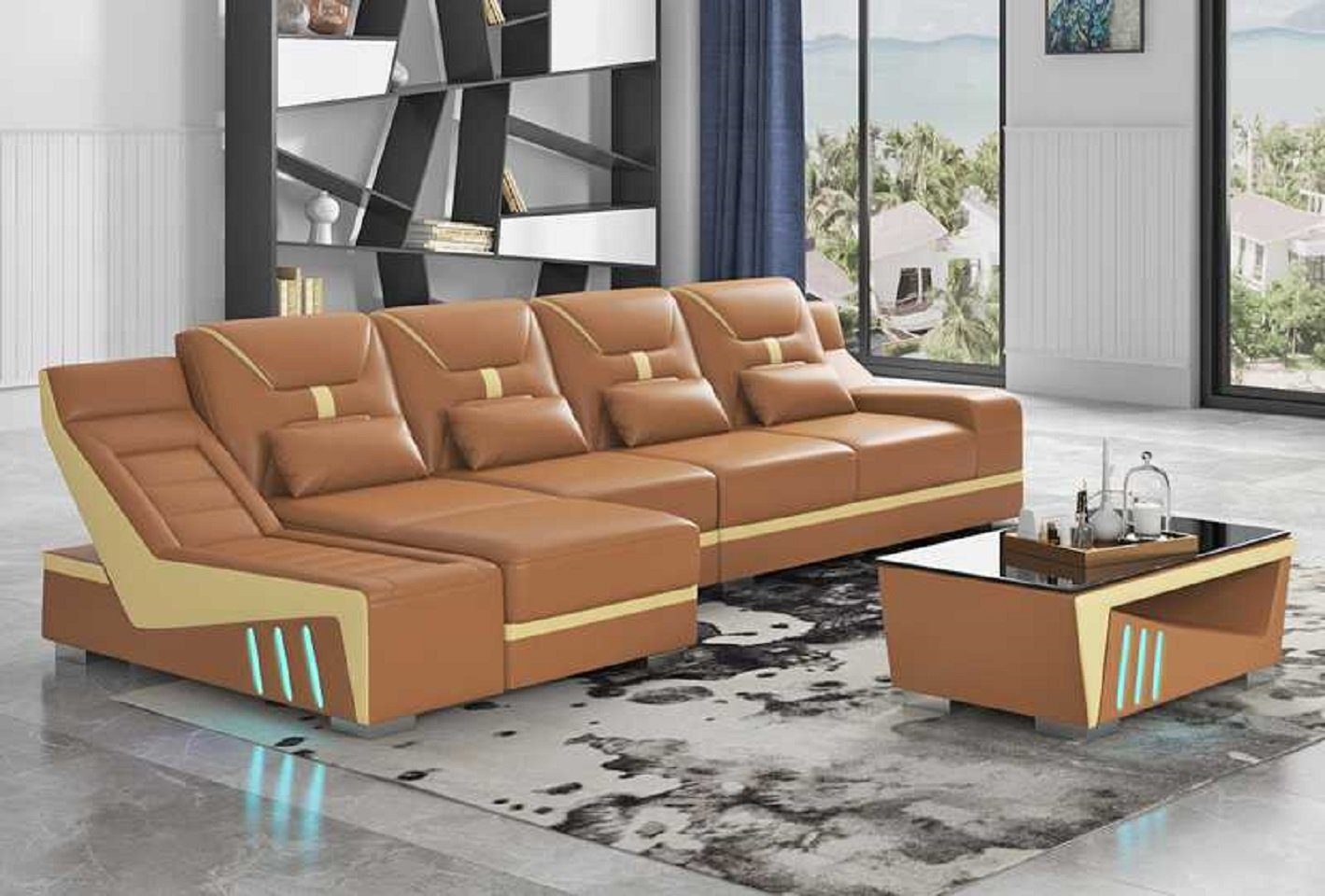JVmoebel Ecksofa Modern Ecksofa Designersofa Sofa L Form Couch Sofas Eck Möbel, 3 Teile, Made in Europe Braun