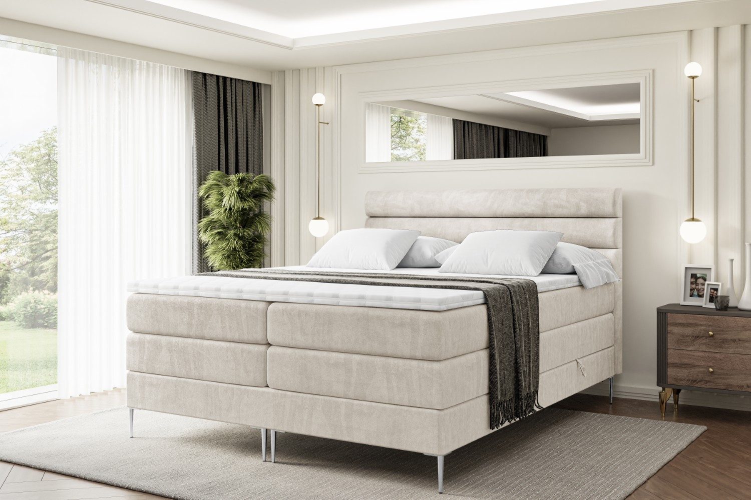 ALTDECOR Boxspringbett CELESTIA-F KING (Multipocket-Matratze H4, H3 Matratz günstig online kaufen