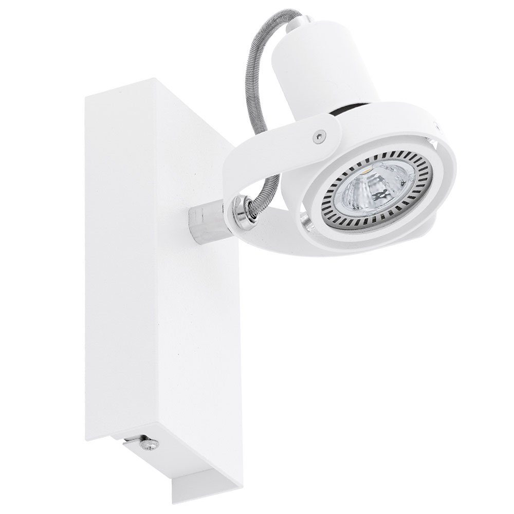 EGLO LED Wandleuchte, Leuchtmittel inklusive, Warmweiß, LED Wand Strahler ALU weiß Leuchte Spot verstellbar Wohn Zimmer