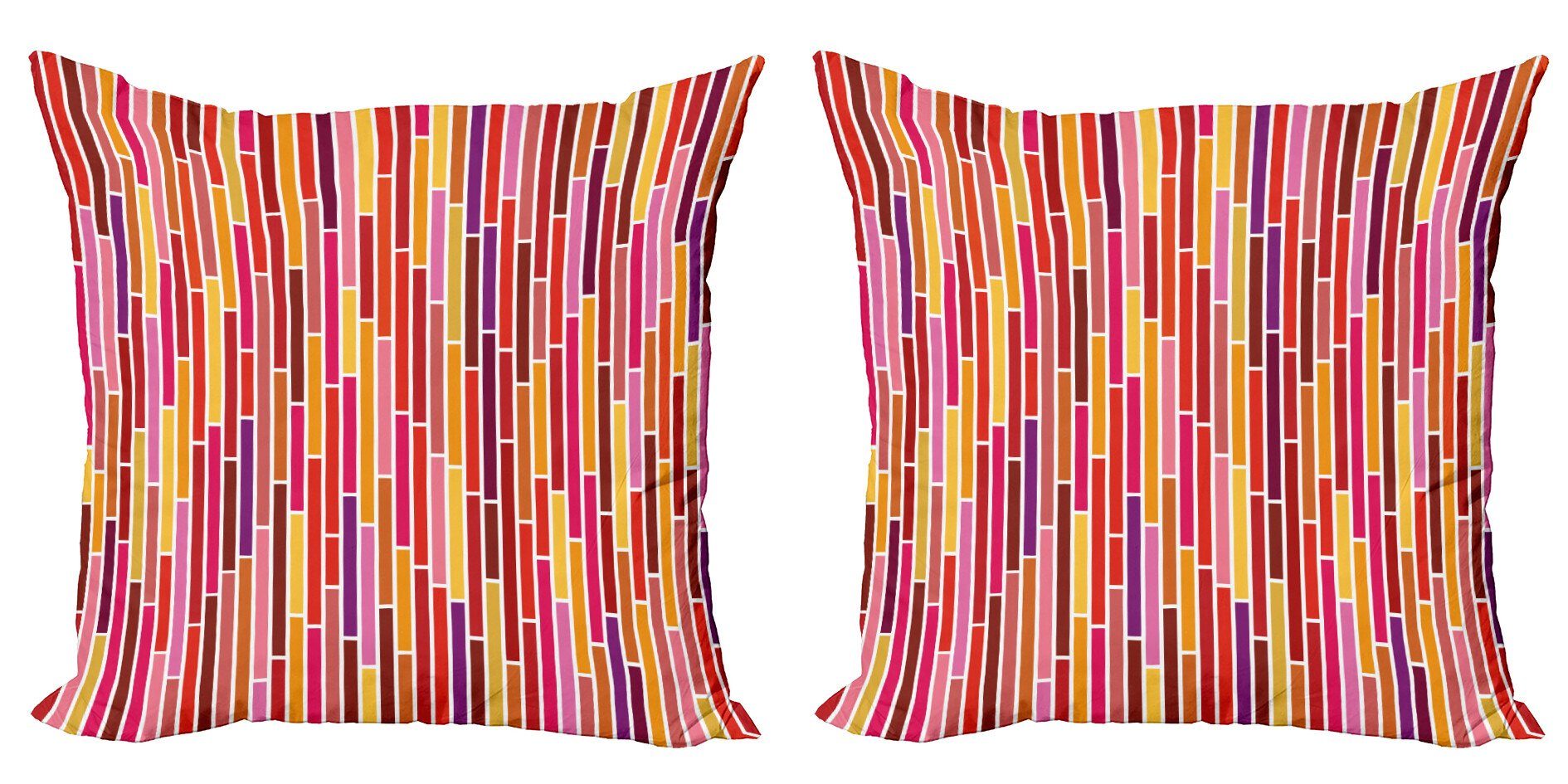 Modern Bunt Abakuhaus Doppelseitiger Rosa (2 Streifen-Linien Stück), Accent Digitaldruck, Kissenbezüge