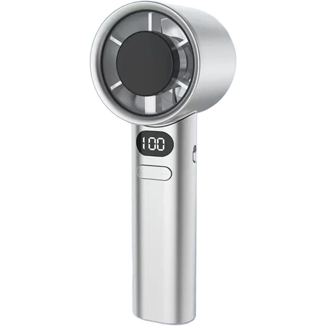 Bomiclss Handventilator Tragbar Turbo Hand Ventilatoren Mini Stark Ventilator Mit LCD Display, für Strand,Büro, Reise,Outdoor, Geschenk