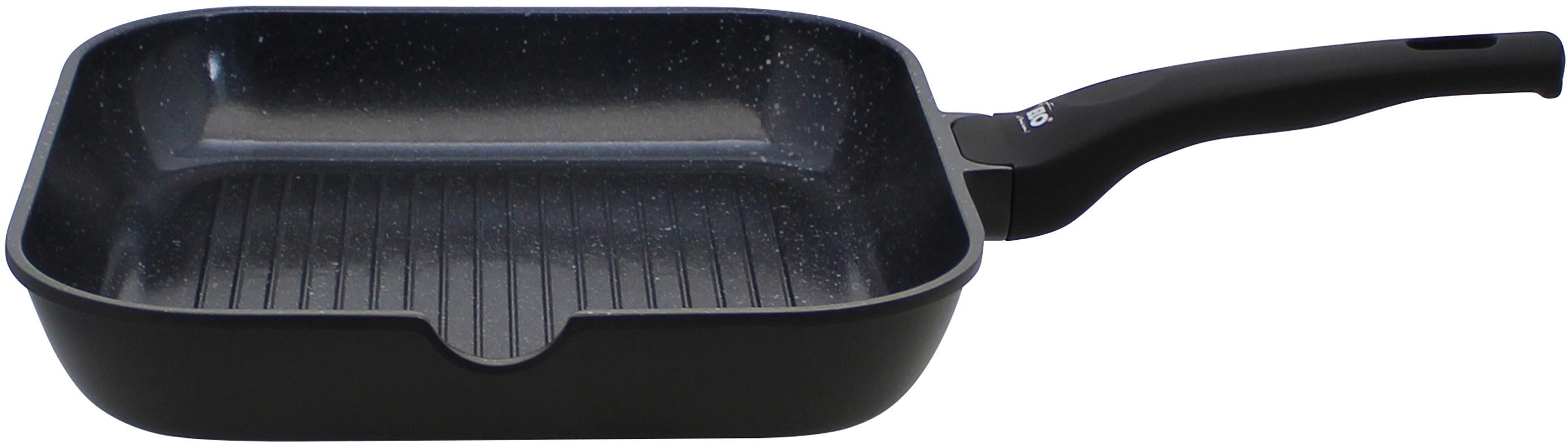 Elo Grillpfanne Siloncast Grillpfanne 28 cm, mit großer Grillfläche, Aluminiumguss (1-tlg), antihaftbeschichtet, hitzeisolierender Stiel, für alle Herdarten