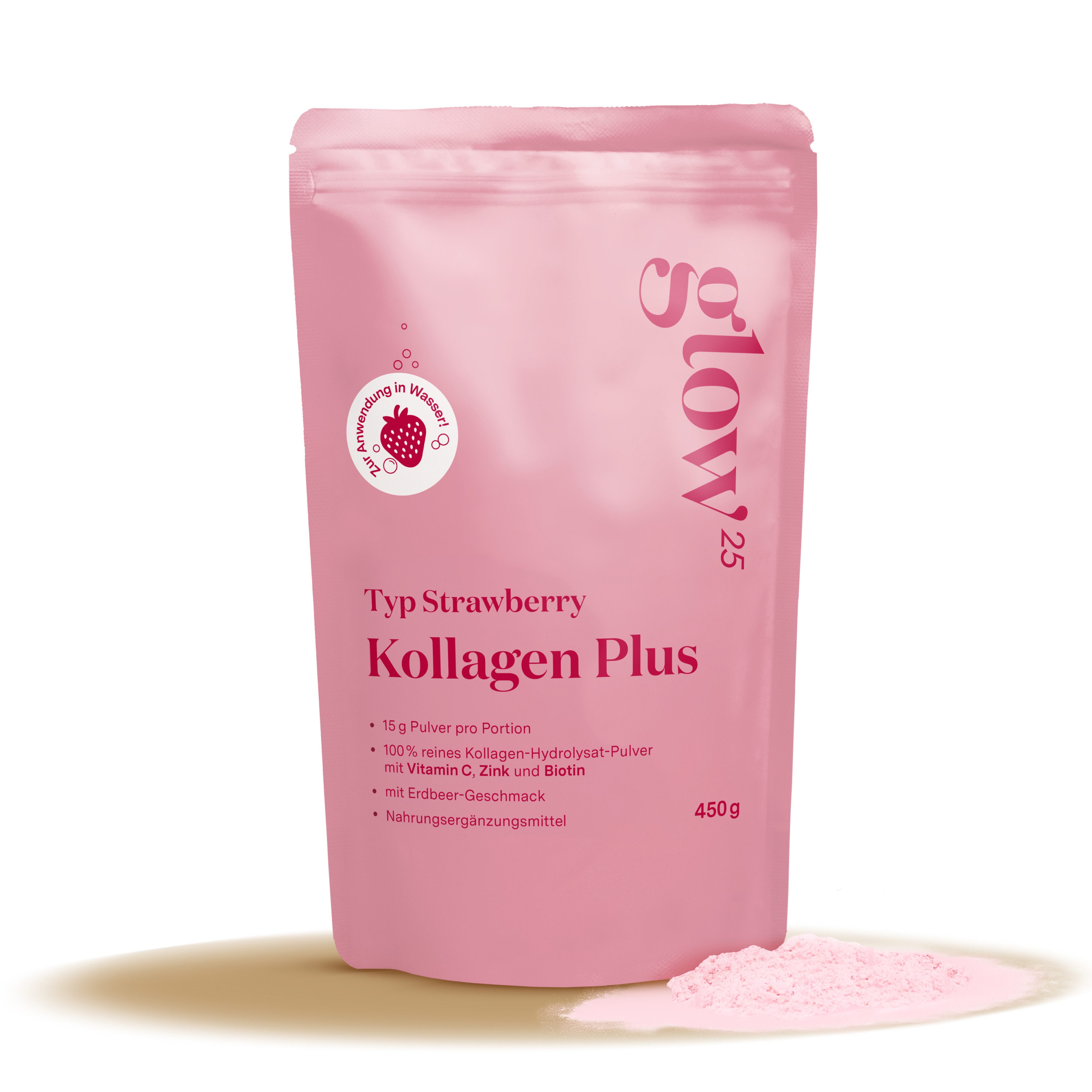 Glow25® Collagen Plus Typ Strawberry [450g] Pulver