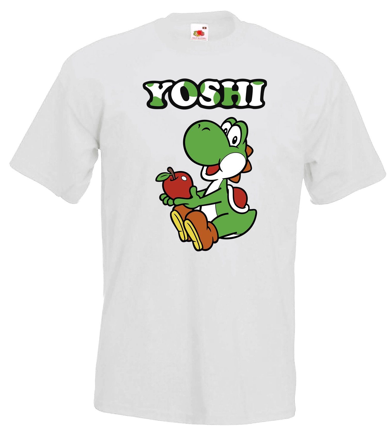 Youth Designz T-Shirt Yoshi T-Shirt für Herren Mit trendigem Frontprint Weiß
