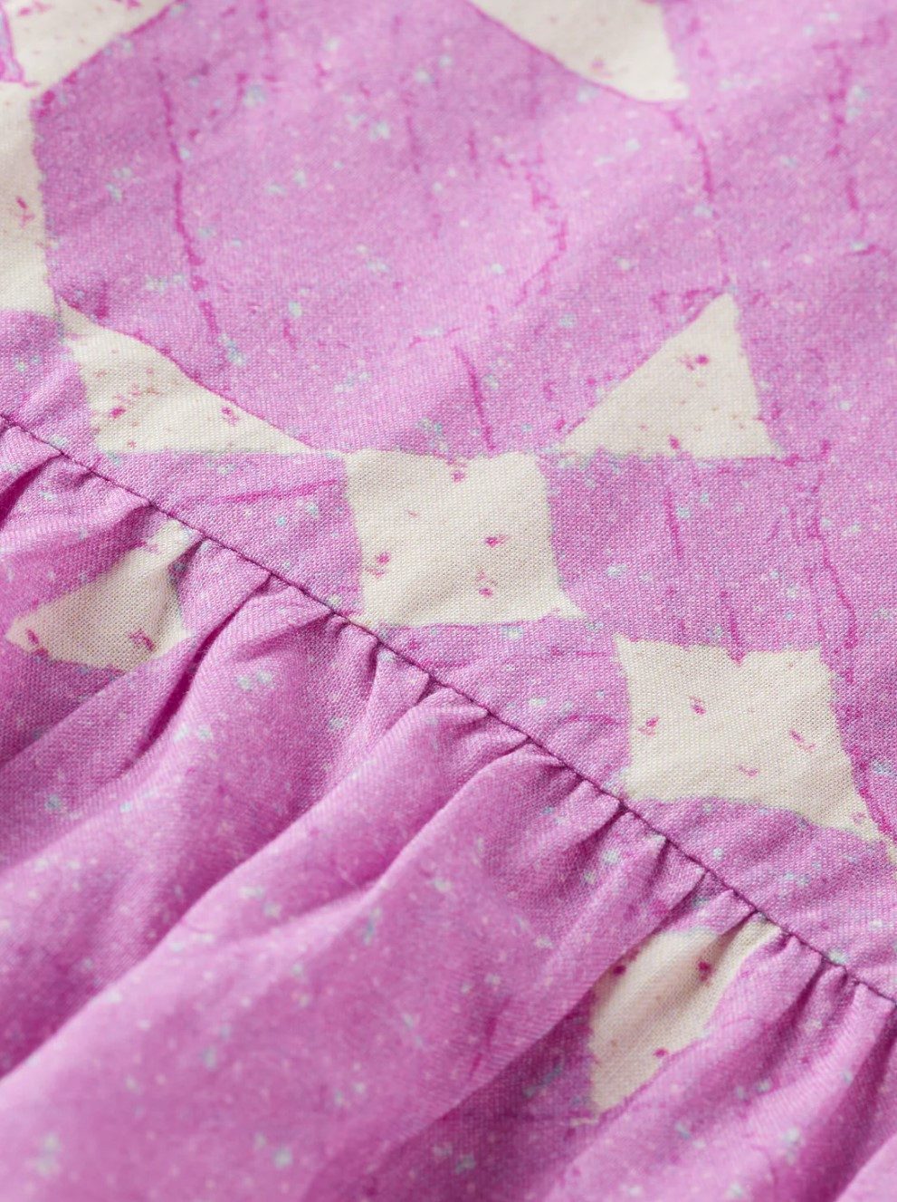 Scotch & Soda A-Linien-Kleid SCOTCH & SODA Kinder gemustertes Kleid in Pink/Creme mit Rüschenärmel