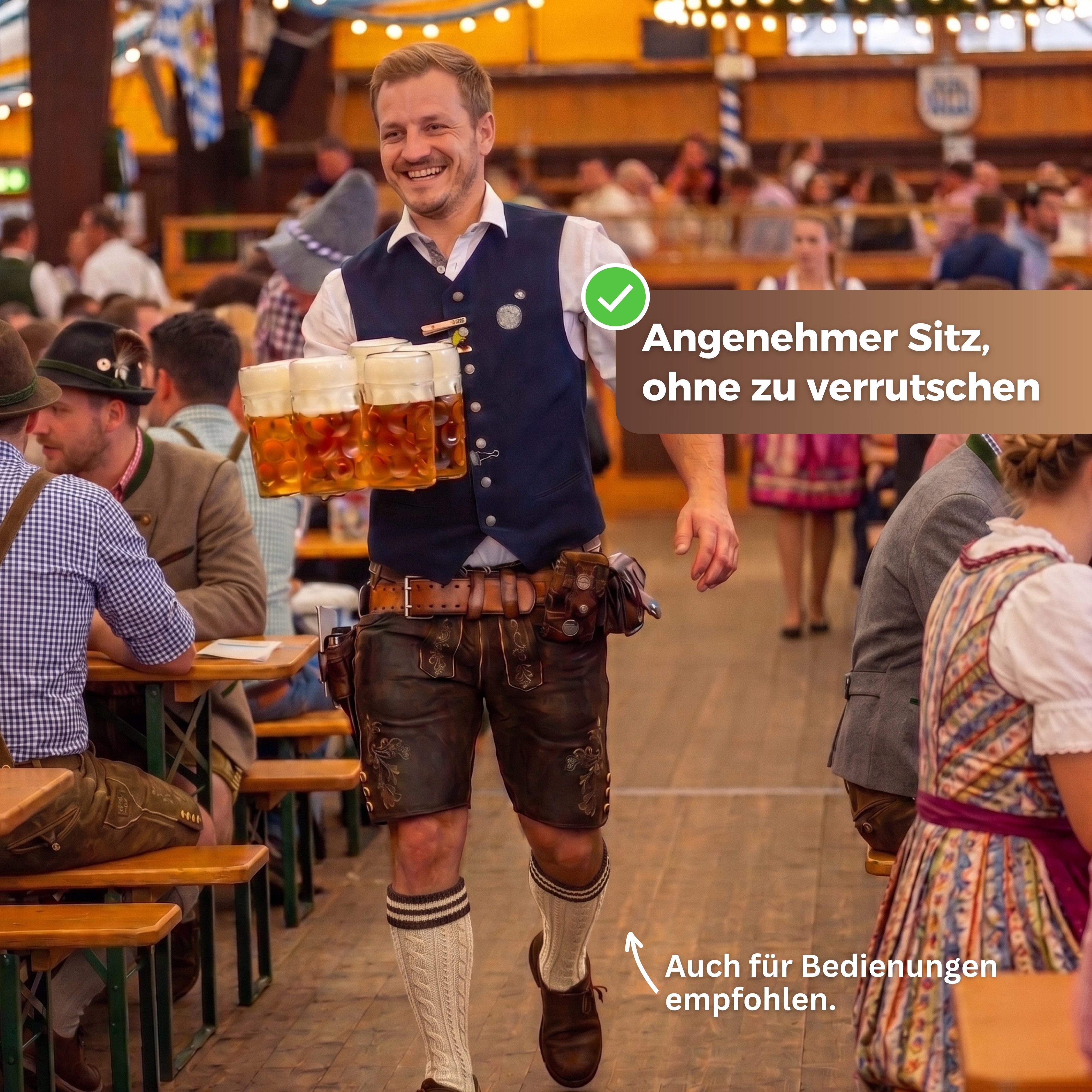 MEDOLY Trachtensocken Umschlagsocke Wolle (1er-Pack) Trachtenstrümpfe (1 Paar) mit Zopfmuster – Bild 3 von 3