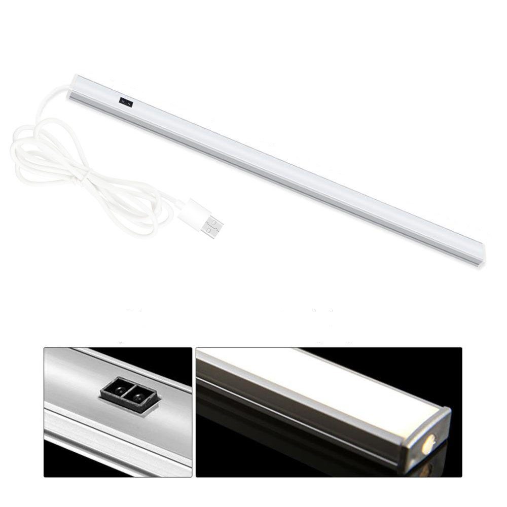 Rosnek LED Lichtleiste Hand LED Lichtleiste Weiß, Unterbauleuchte Warmweiß, für Schrank Sensor Küche Garderobe, Sweep Beleuchtung
