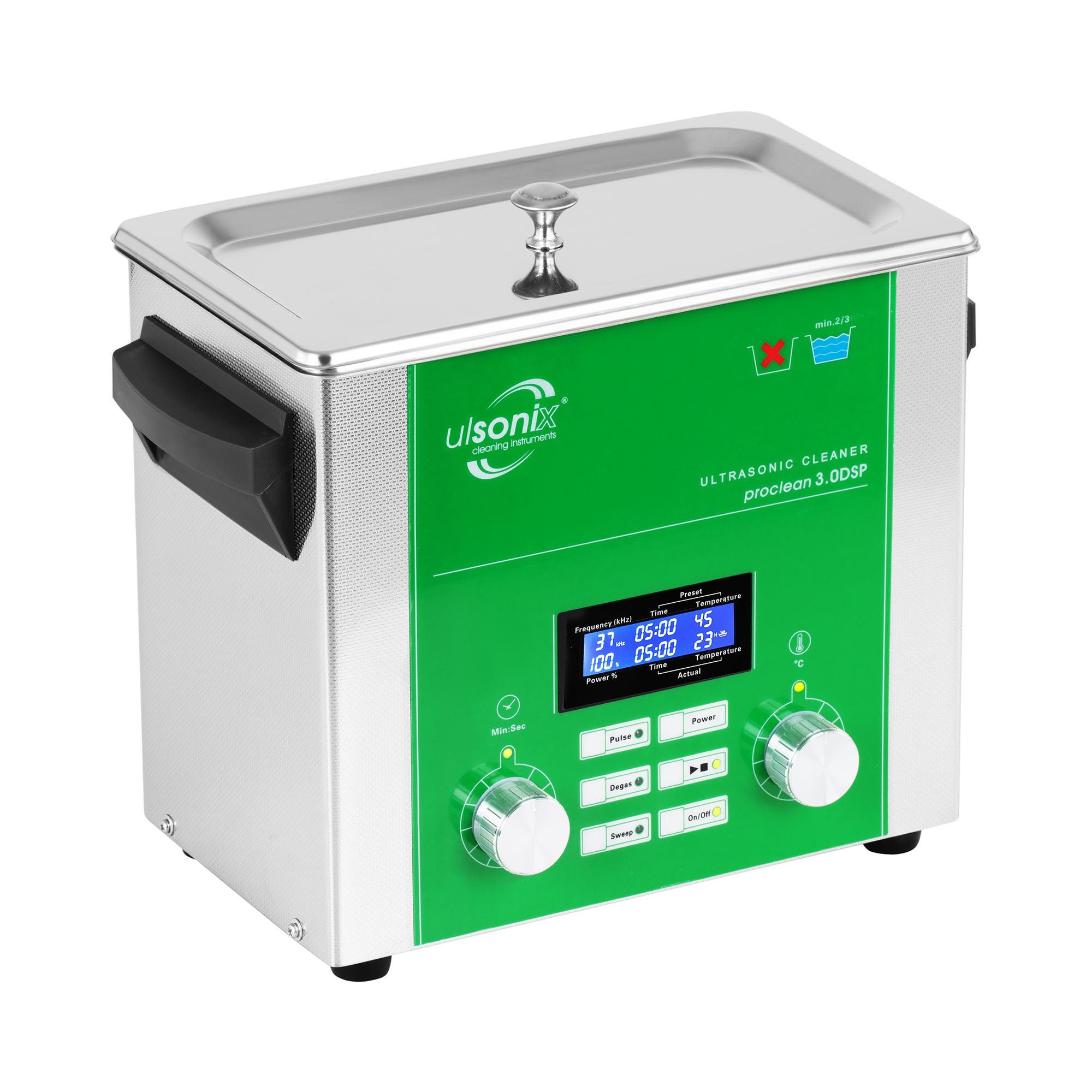 Ulsonix Ultraschallreiniger 3 L Ultraschallgerät Degas Sweep Pulse Ultraschallbad 160W