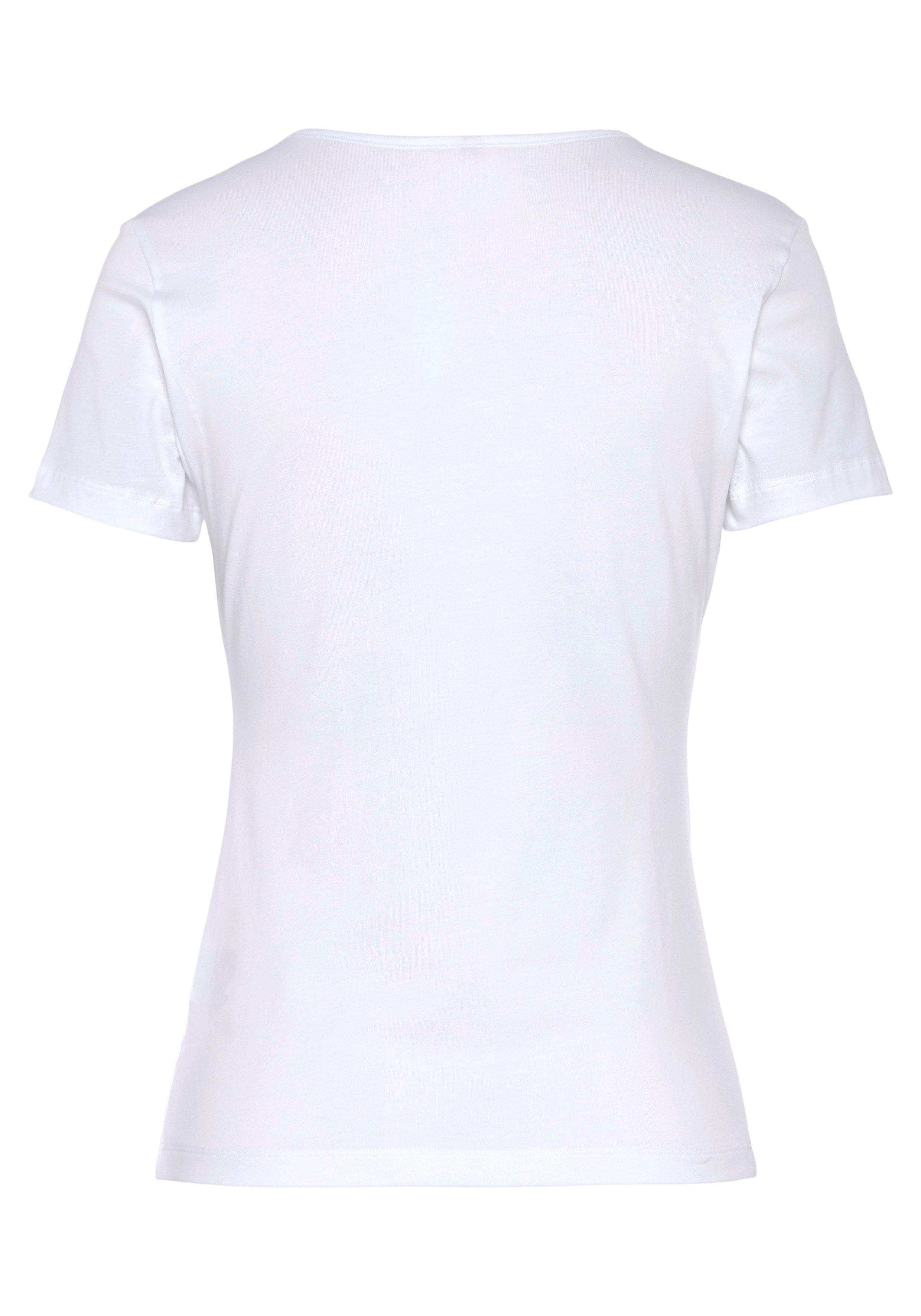 HUGO vertikalem T-Shirt (Packung, 2er-Pack) 2-tlg., White100 Logodruck mit