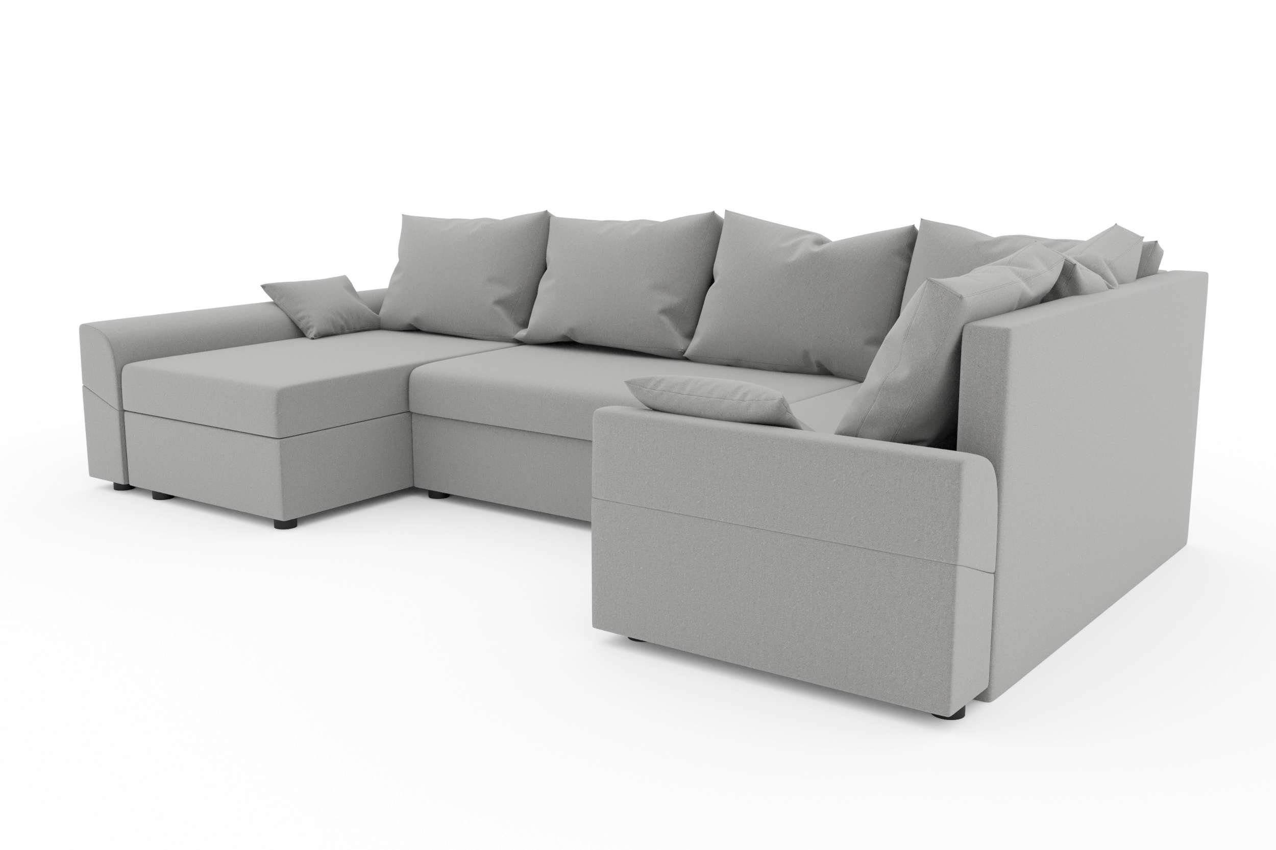 Wohnlandschaft Sitzkomfort, Eckcouch, U-Form, Bettkasten, Modern Bettfunktion, Design Stylefy Bailey, mit mit Sofa,