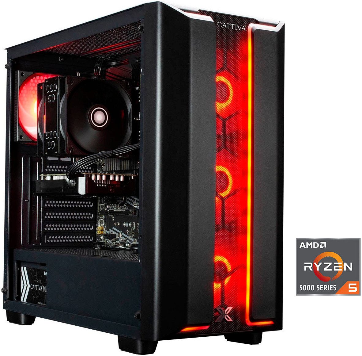 CAPTIVA Advanced Gaming R93-988 Gaming-PC (AMD Ryzen 5 5500, GeForce® RTX™ 5060, 16 GB RAM, 1000 GB SSD, Luftkühlung)