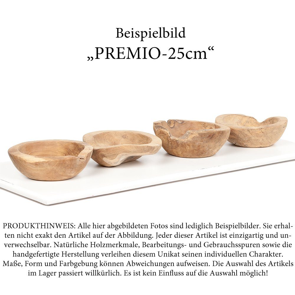 D25cm Teak PREMIO Natural Schale ca. LebensWohnArt Dekoschale