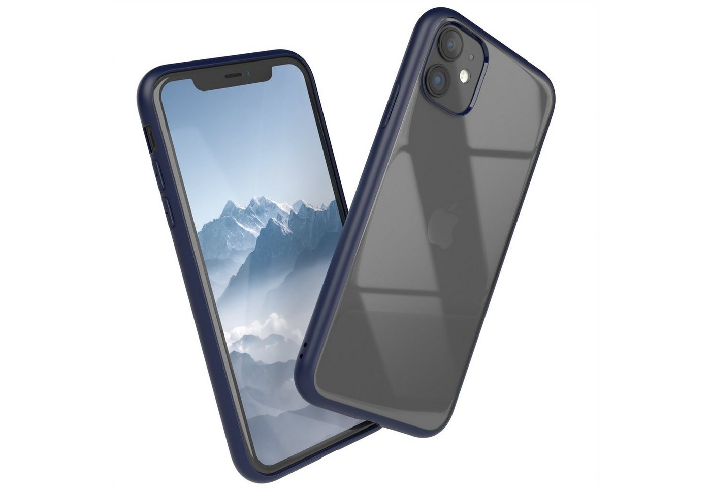 EAZY CASE Handyhülle Bumper Case für Apple iPhone 11 6,1 Zoll, Handyhülle Dünn mit Kameraschutz Hybrid Handyhülle Rand Nacht Blau