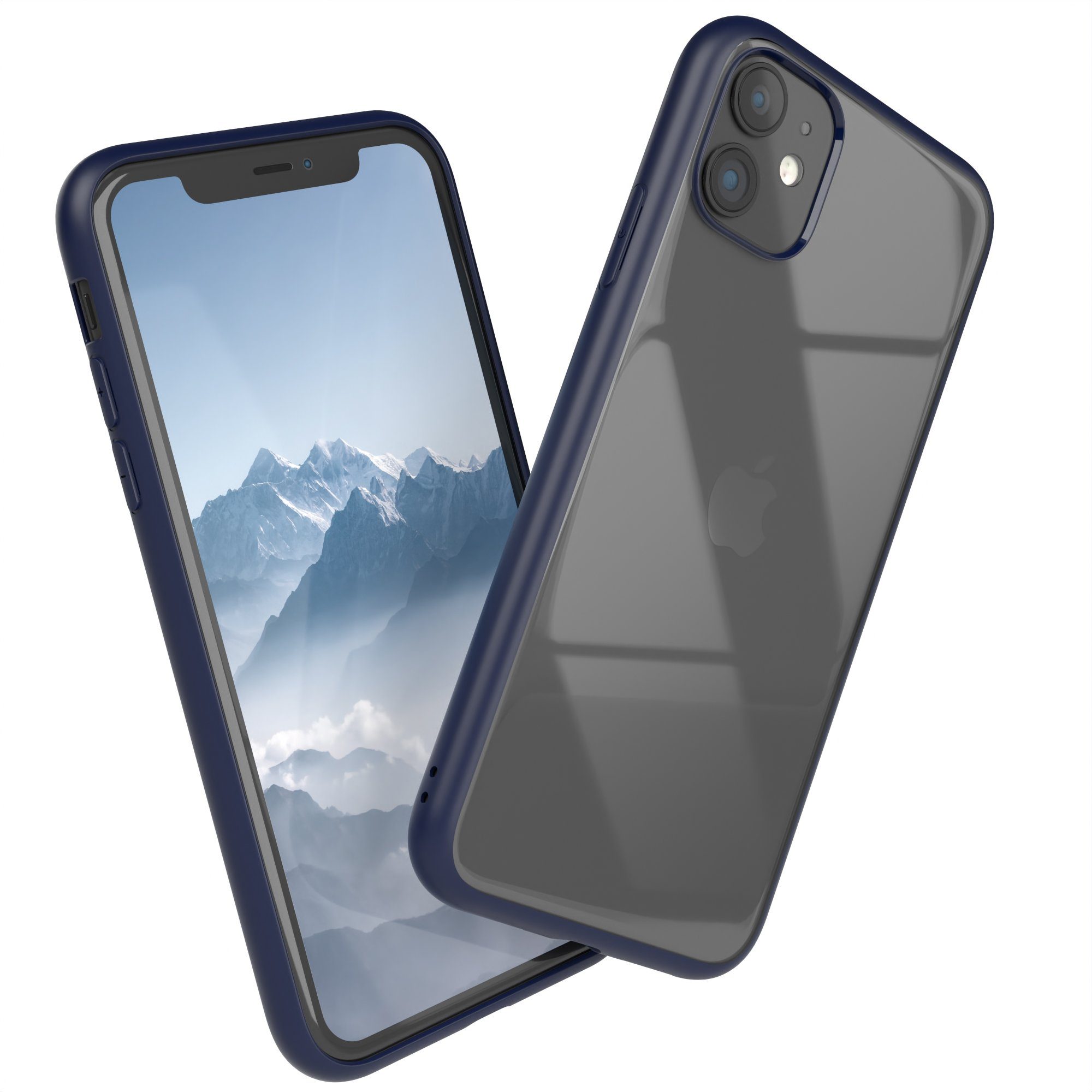 EAZY CASE Handyhülle Bumper Case für Apple iPhone 11 6,1 Zoll, Handyhülle  Dünn mit Kameraschutz Hybrid Handyhülle Rand Nacht Blau